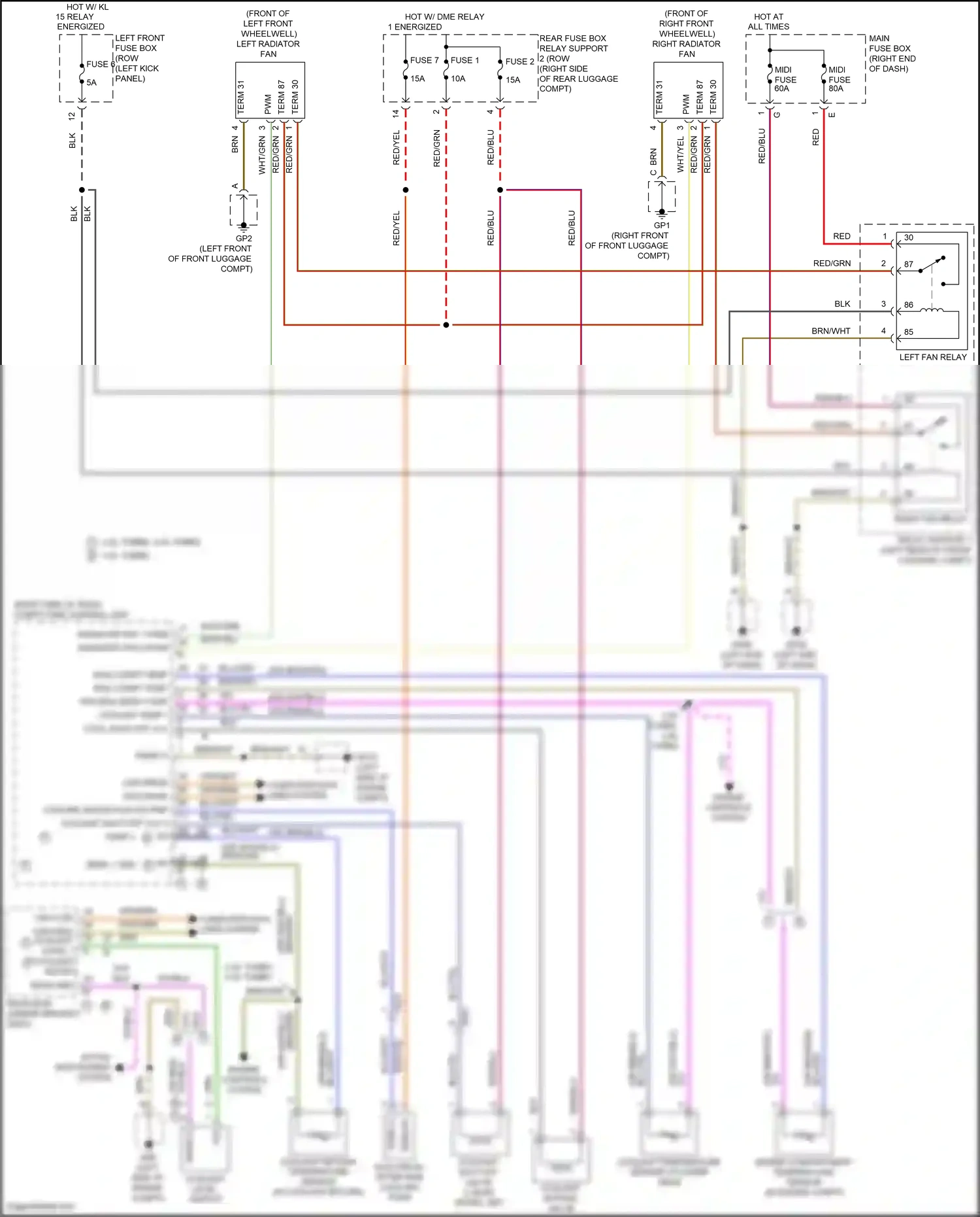 Wiring diagram eng compt temp for Porsche 718 Boxster 982 (2016-2024) (2 of 3)
