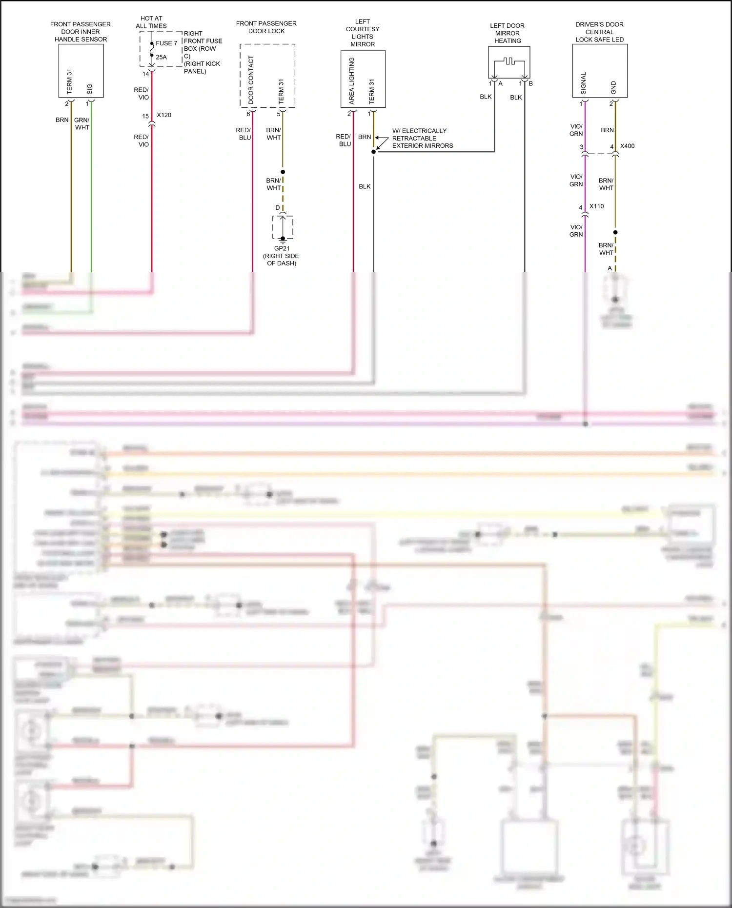 Wiring diagram front lid light for Porsche 718 Boxster 982 (2016-2024) (2 of 2)