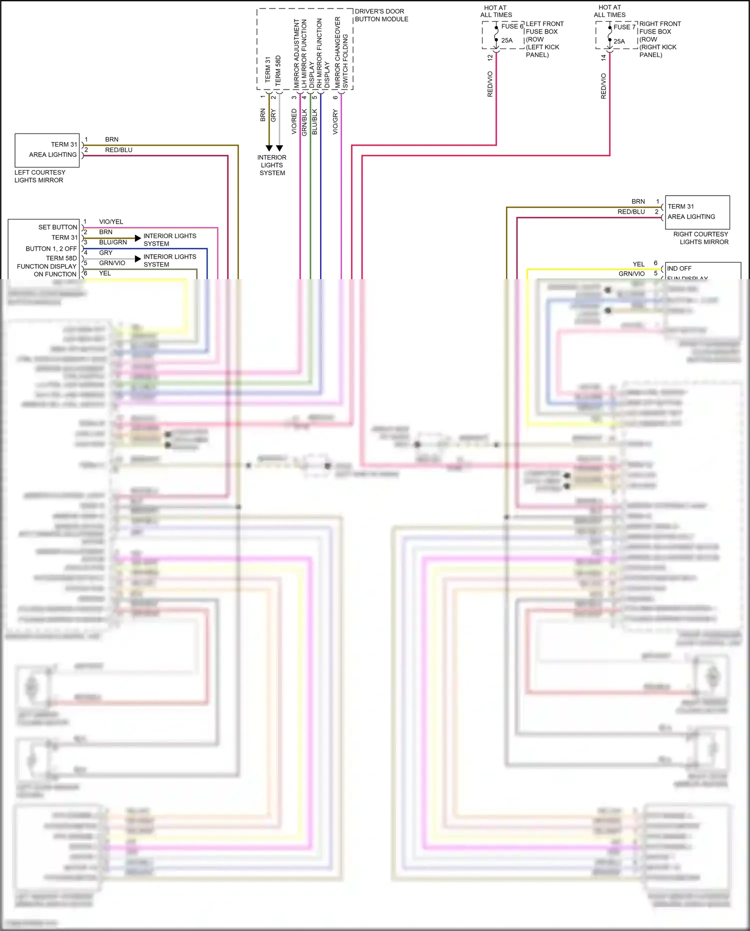 Wiring diagram front passenger door memory button module for Porsche 718 Boxster 982 (2016-2024) (1 of 2)