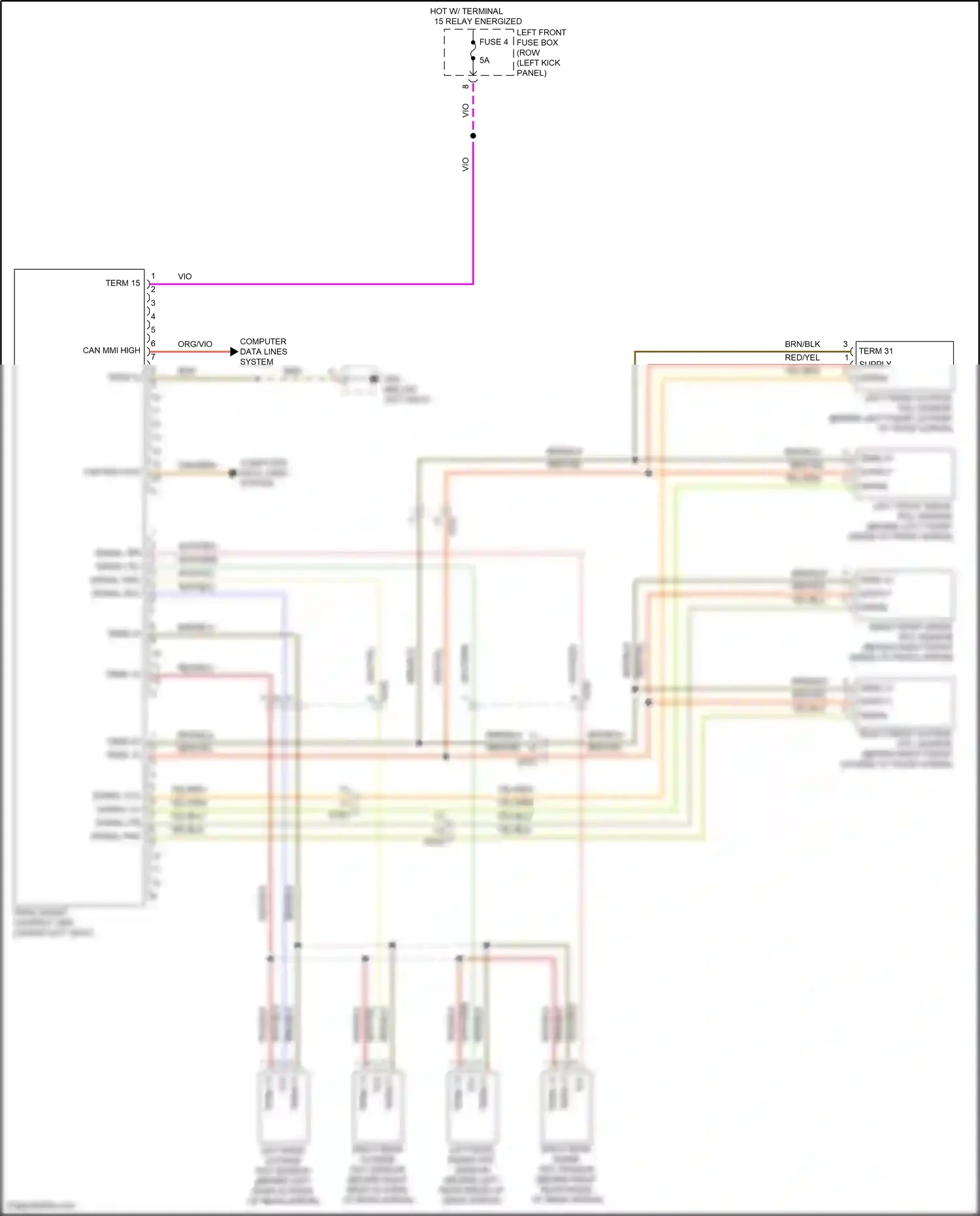 Wiring diagram left front inside pdc sensor for Porsche 718 Boxster 982 (2016-2024) (1 of 1)