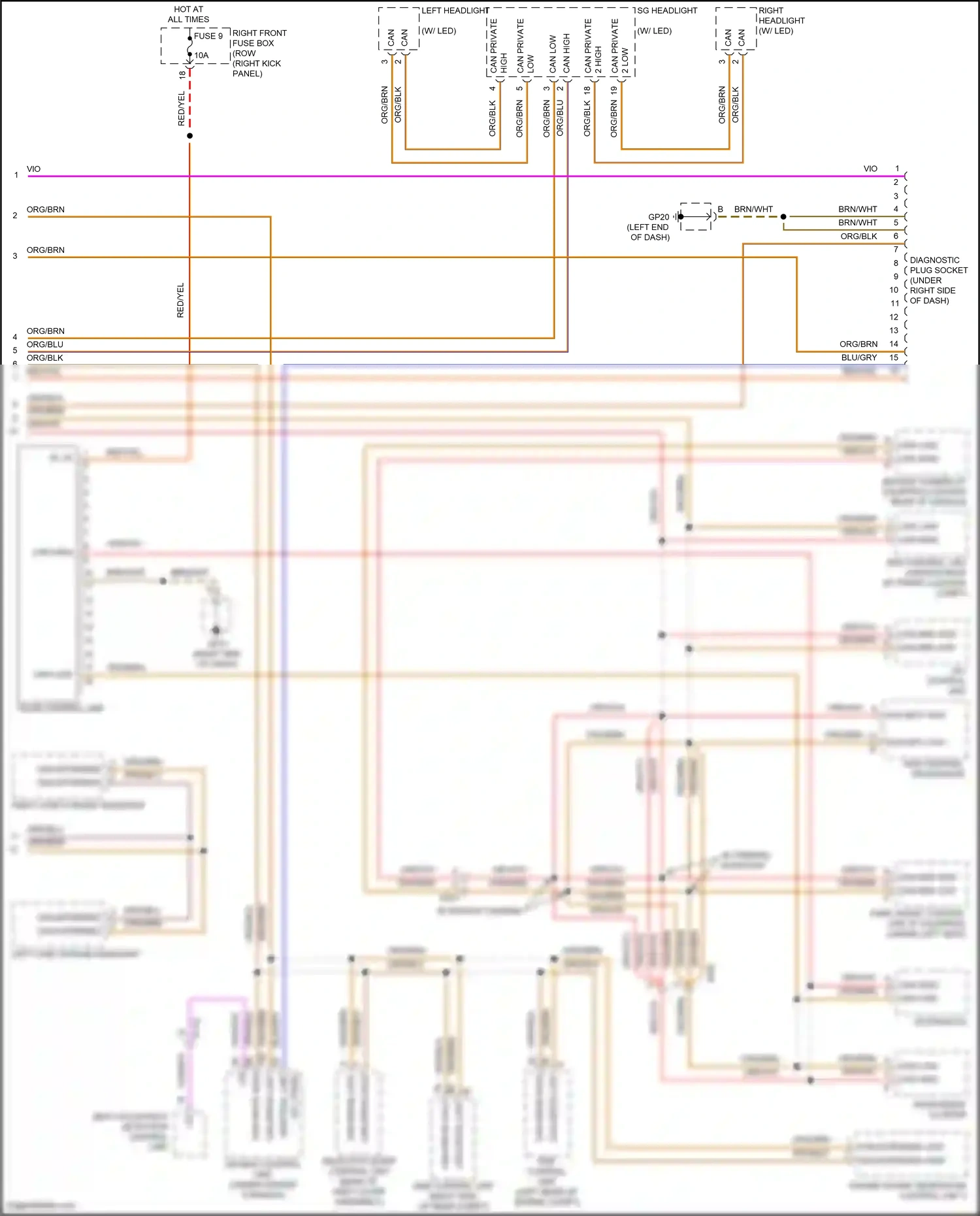 Wiring diagram left headlight for Porsche 718 Boxster 982 (2016-2024) (2 of 7)