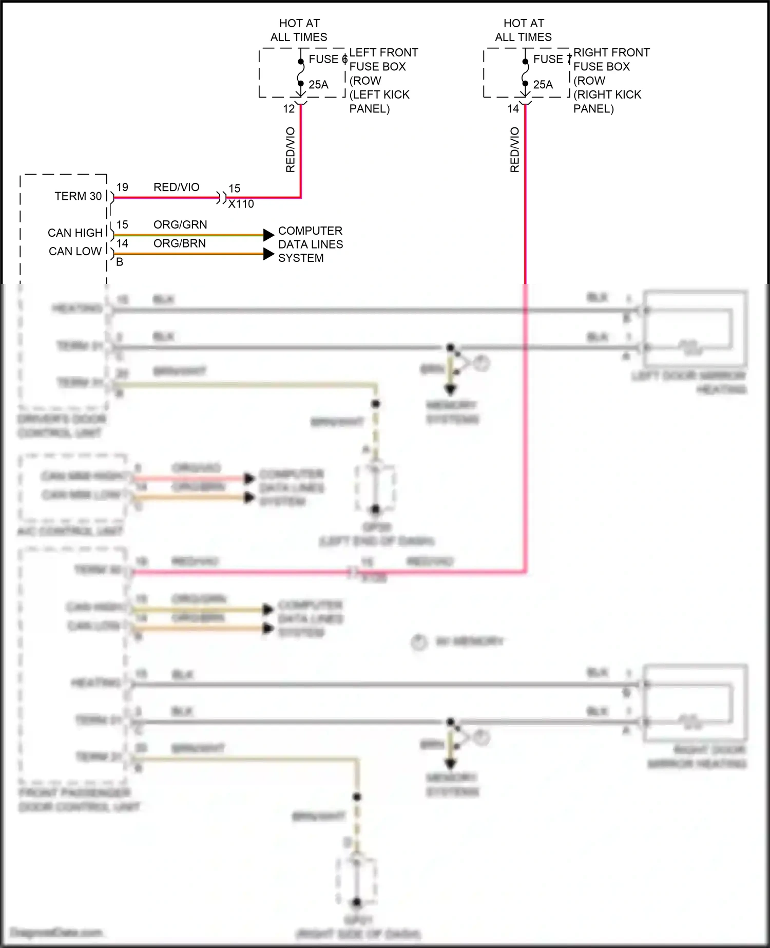 Wiring diagram memory systems for Porsche 718 Boxster 982 (2016-2024) (1 of 1)