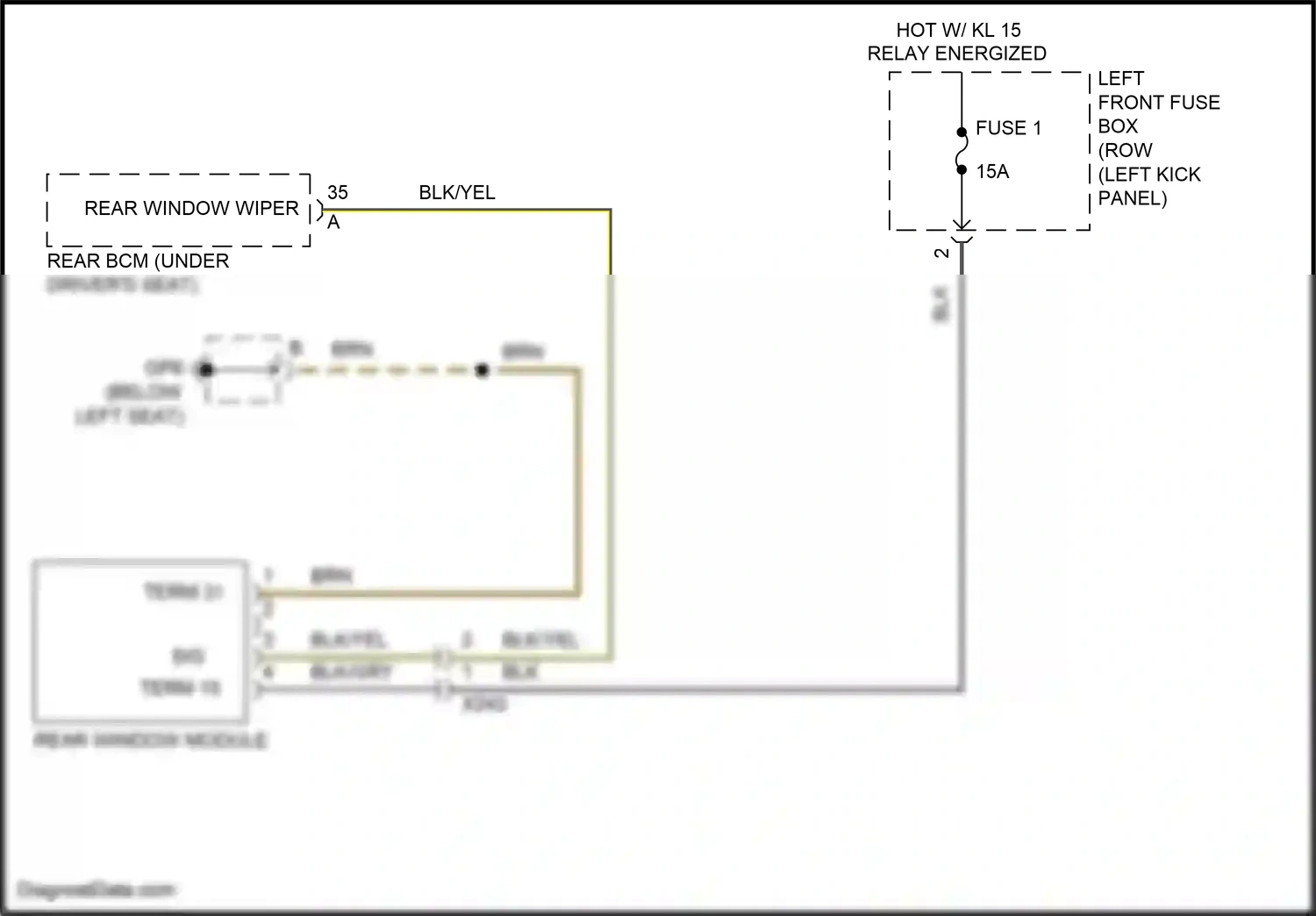 Wiring diagram rear window module for Porsche 718 Boxster 982 (2016-2024) (3 of 3)