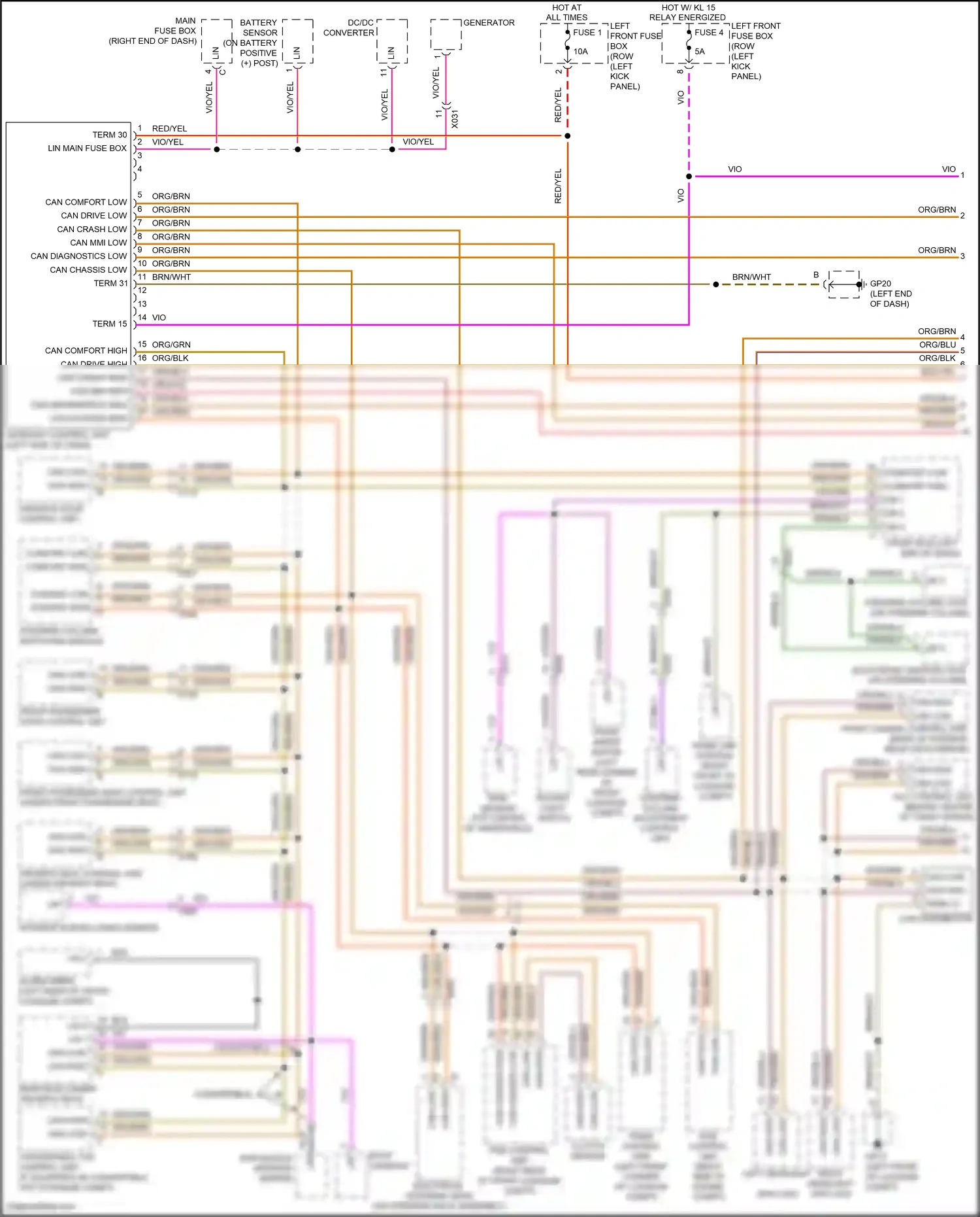 Wiring diagram steering column adjustment control unit for Porsche 718 Boxster 982 (2016-2024) (1 of 4)