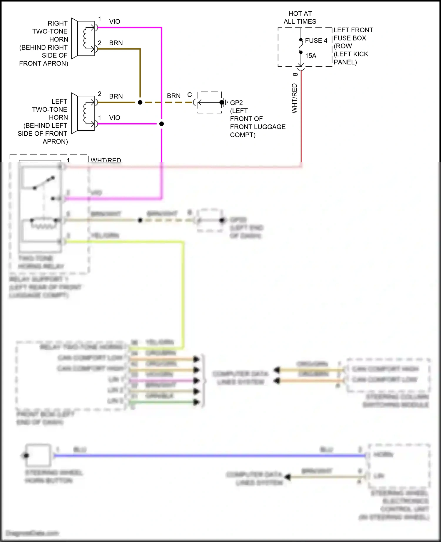 Wiring diagram steering wheel electronics control unit for Porsche 718 Boxster 982 (2016-2024) (2 of 8)