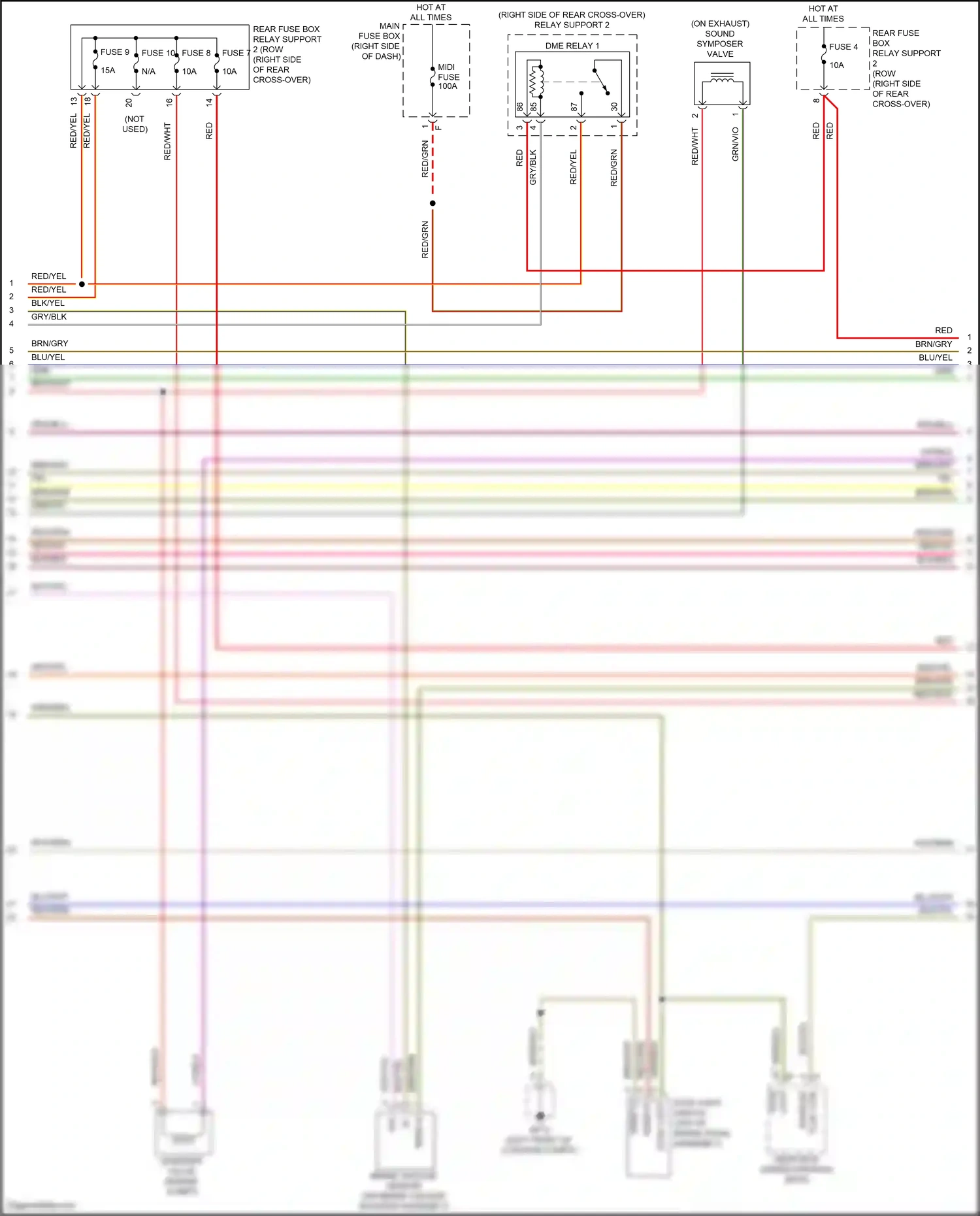 Porsche 911 Carrera 4S 991 facelift (2015-2019) engine compt) wiring diagram  (3 of 3)