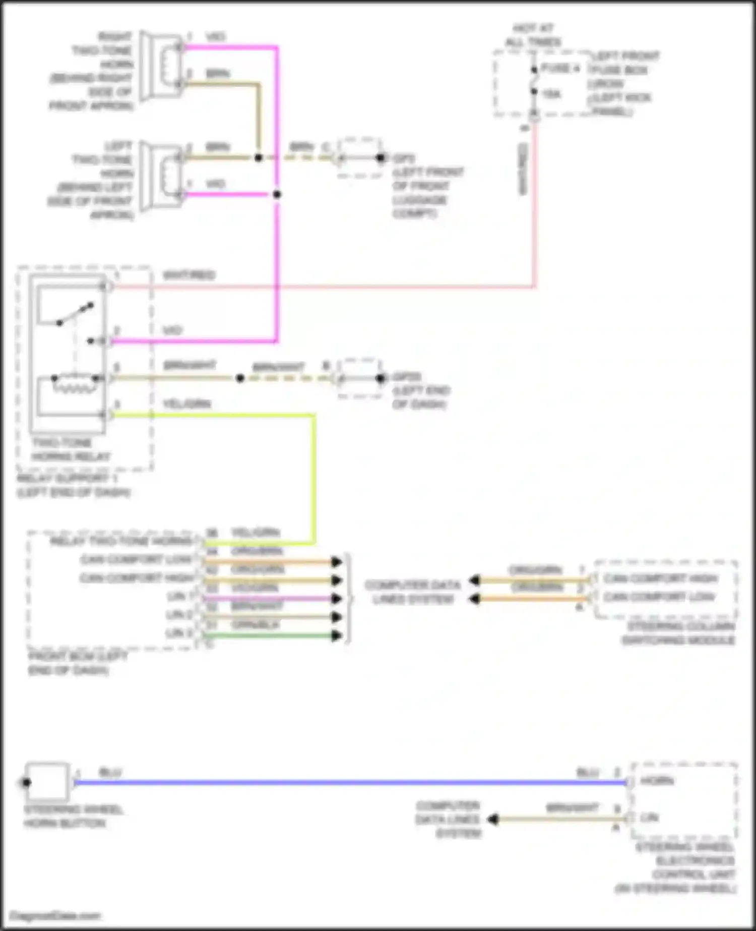 Wiring diagram steering column switching module for Porsche 911 Carrera 4S 991 facelift (2015-2019) (6 of 9)