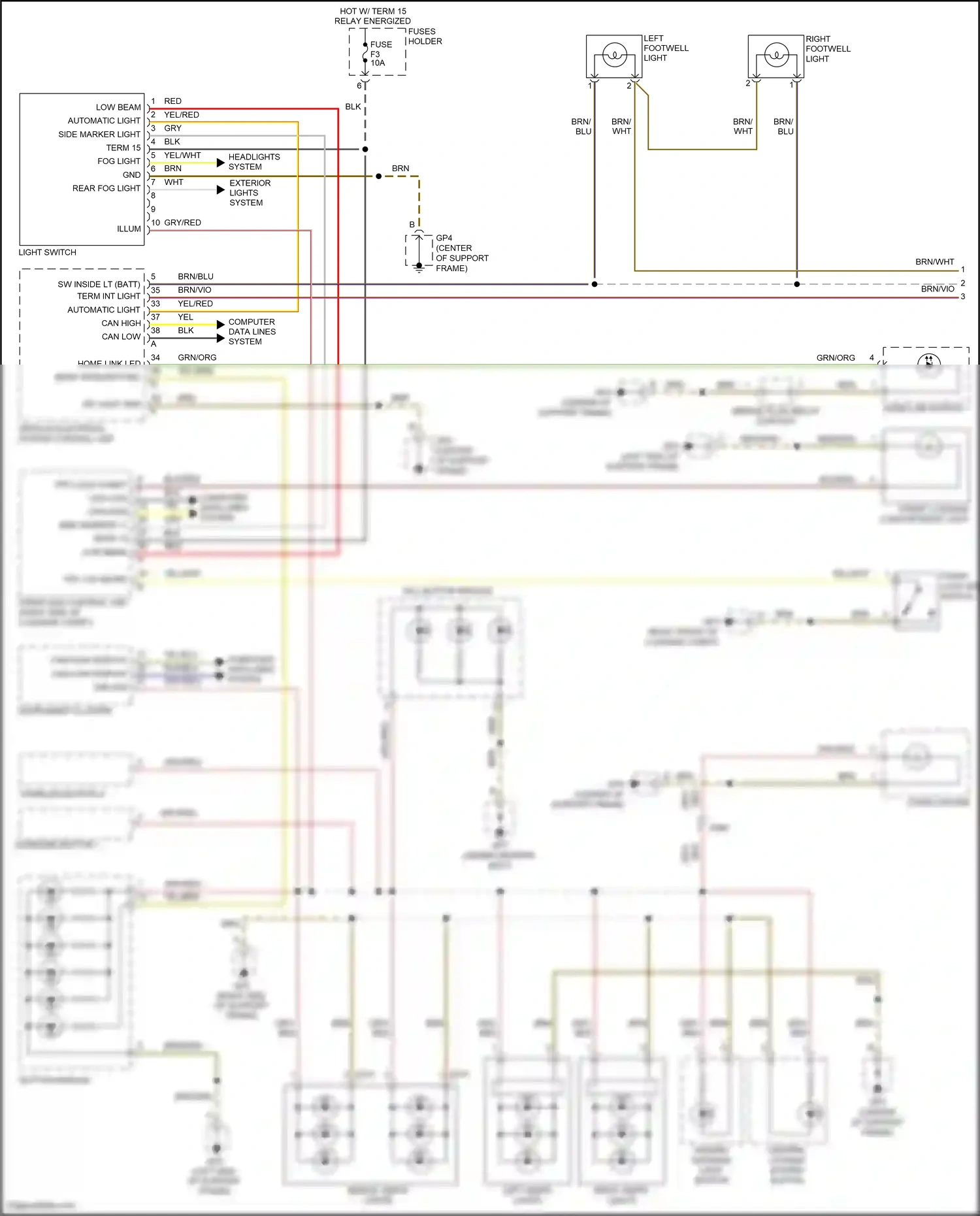 Porsche 911 Carrera 4S 991 (2011-2015) automatic light wiring diagram  (3 of 3)