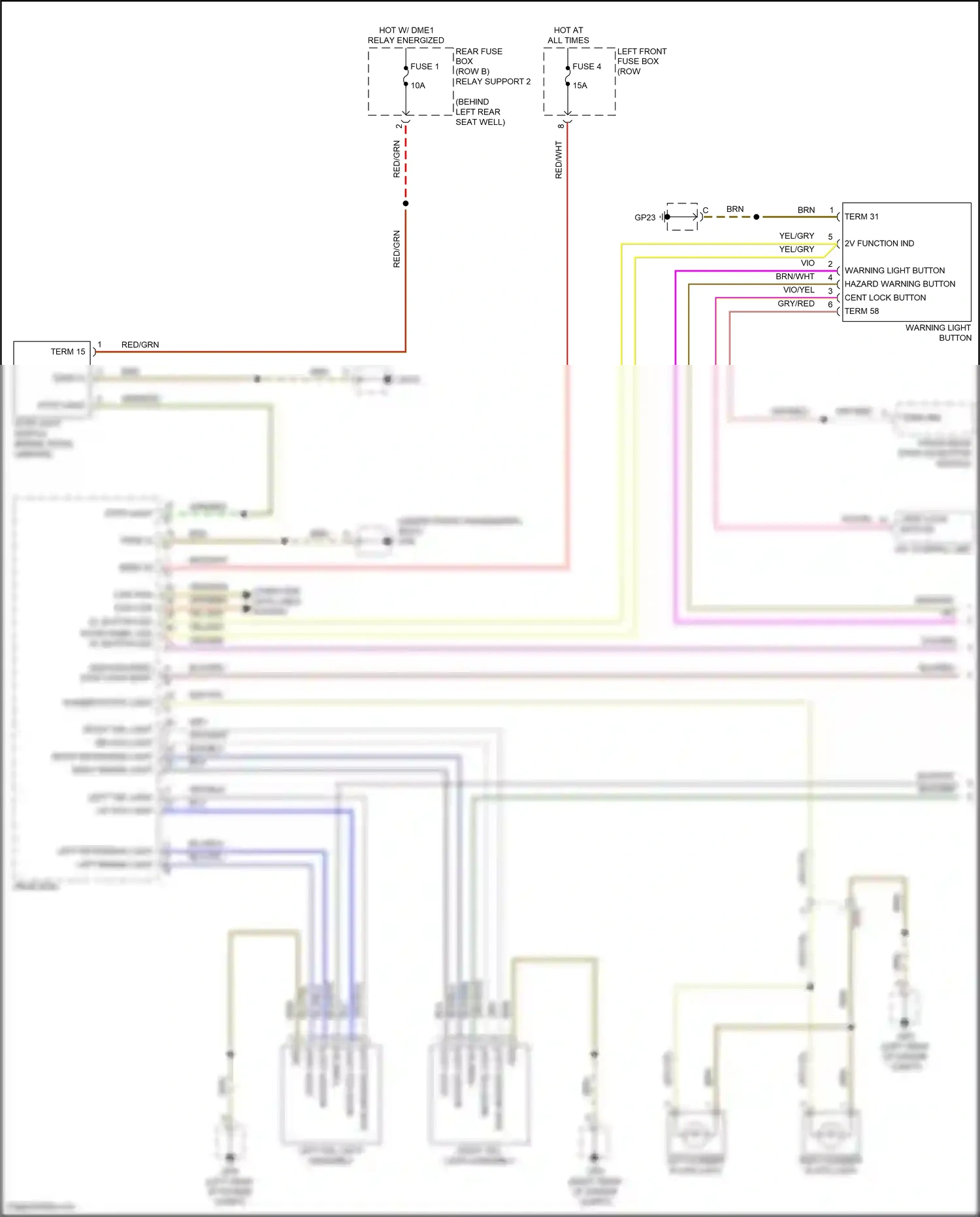 Porsche 911 Carrera 4S 991 (2011-2015) cent lock button wiring diagram  (1 of 1)