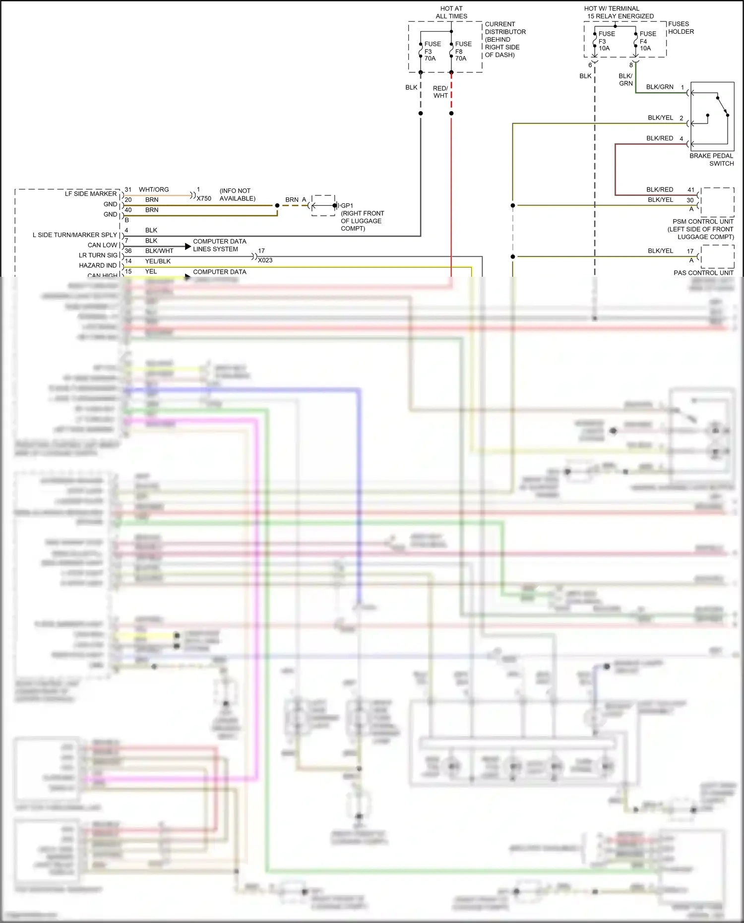 Porsche 911 Carrera 4S 991 (2011-2015) computer data lines system wiring diagram  (85 of 112)