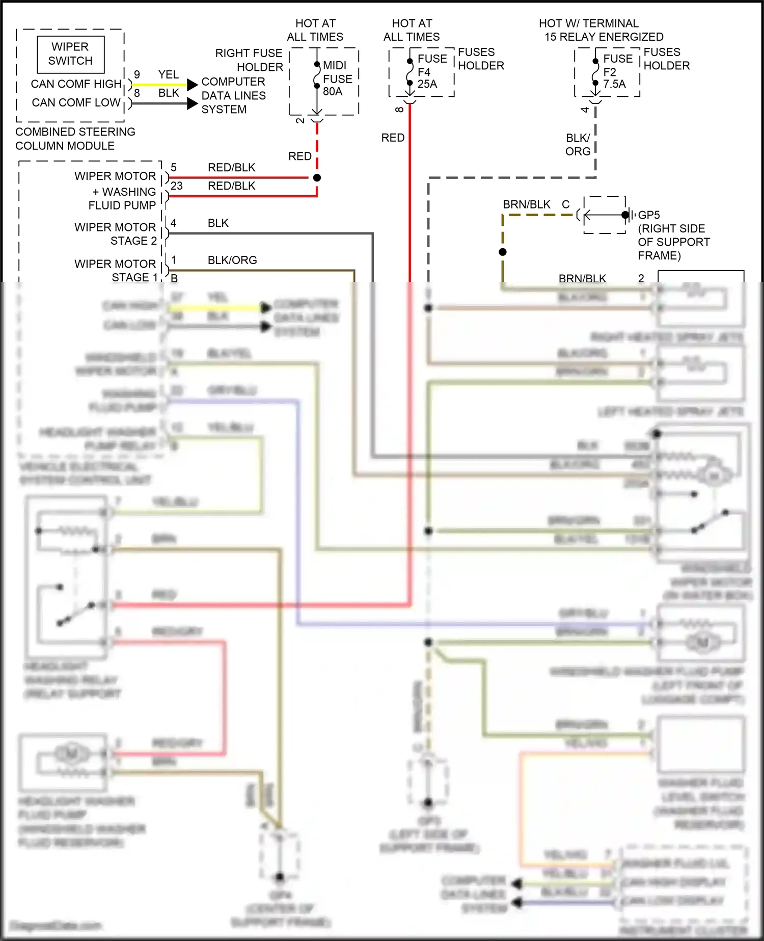 Porsche 911 Carrera 4S 991 (2011-2015) computer data lines system wiring diagram  (5 of 112)