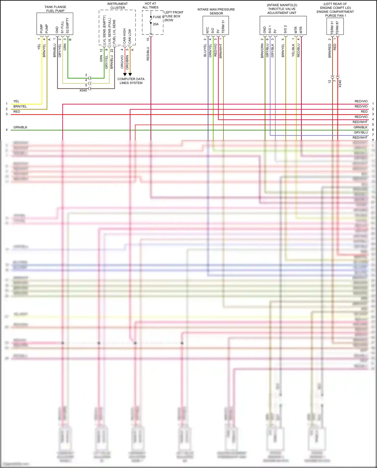 Porsche 911 Carrera 4S 991 (2011-2015) computer data lines system wiring diagram  (107 of 112)