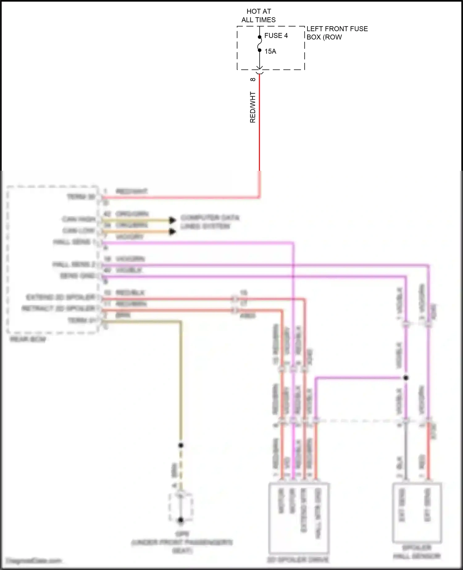 Porsche 911 Carrera 4S 991 (2011-2015) computer data lines system wiring diagram  (31 of 112)
