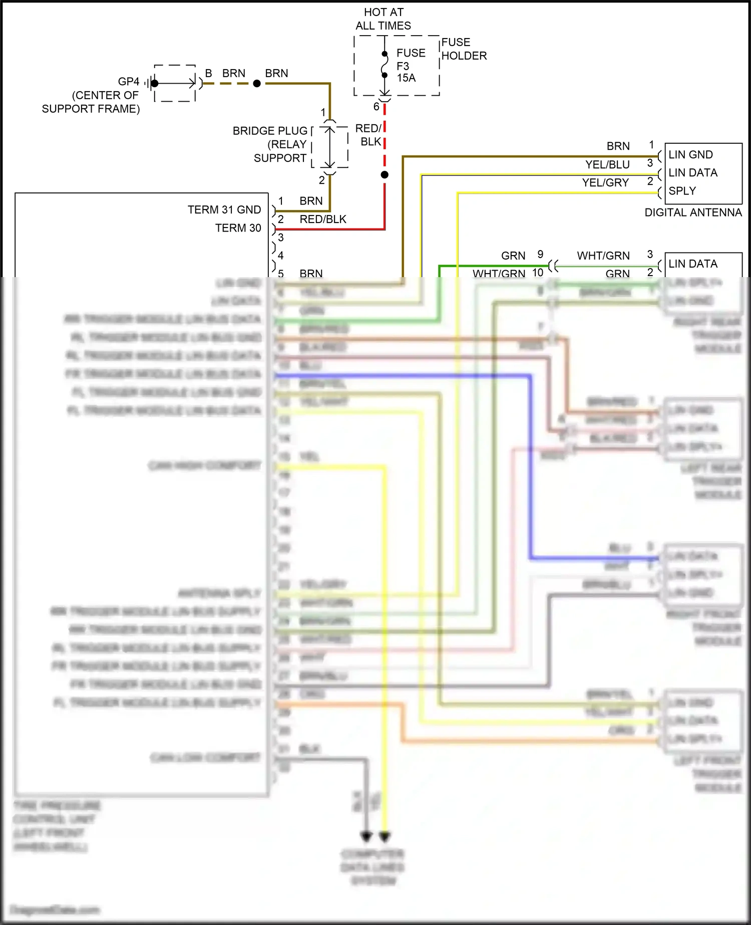 Porsche 911 Carrera 4S 991 (2011-2015) computer data lines system wiring diagram  (70 of 112)