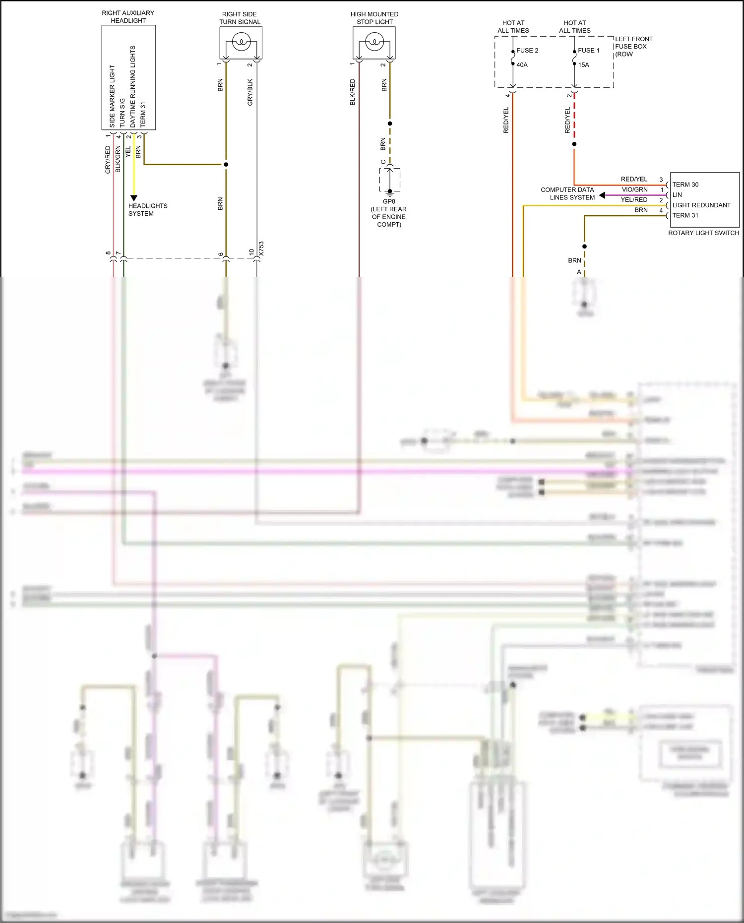Porsche 911 Carrera 4S 991 (2011-2015) computer data lines system wiring diagram  (35 of 112)