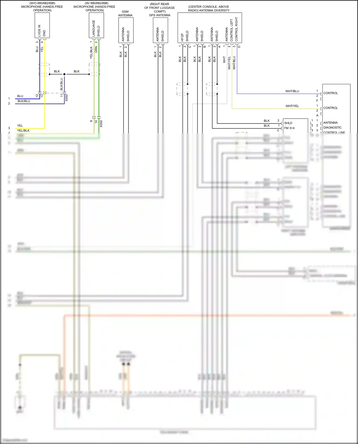 Porsche 911 Carrera 4S 991 (2011-2015) control left wiring diagram  (1 of 6)