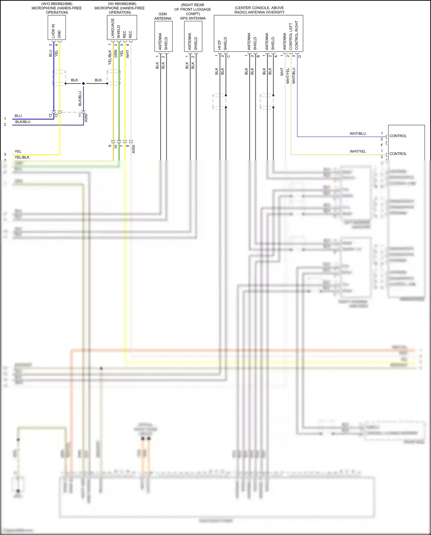Porsche 911 Carrera 4S 991 (2011-2015) control left wiring diagram  (3 of 6)