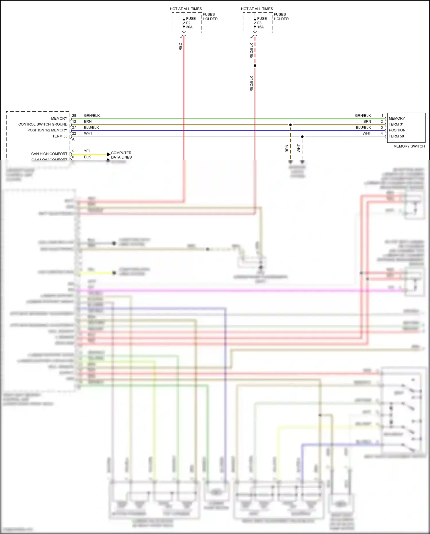 Porsche 911 Carrera 4S 991 (2011-2015) control switch ground wiring diagram  (2 of 3)