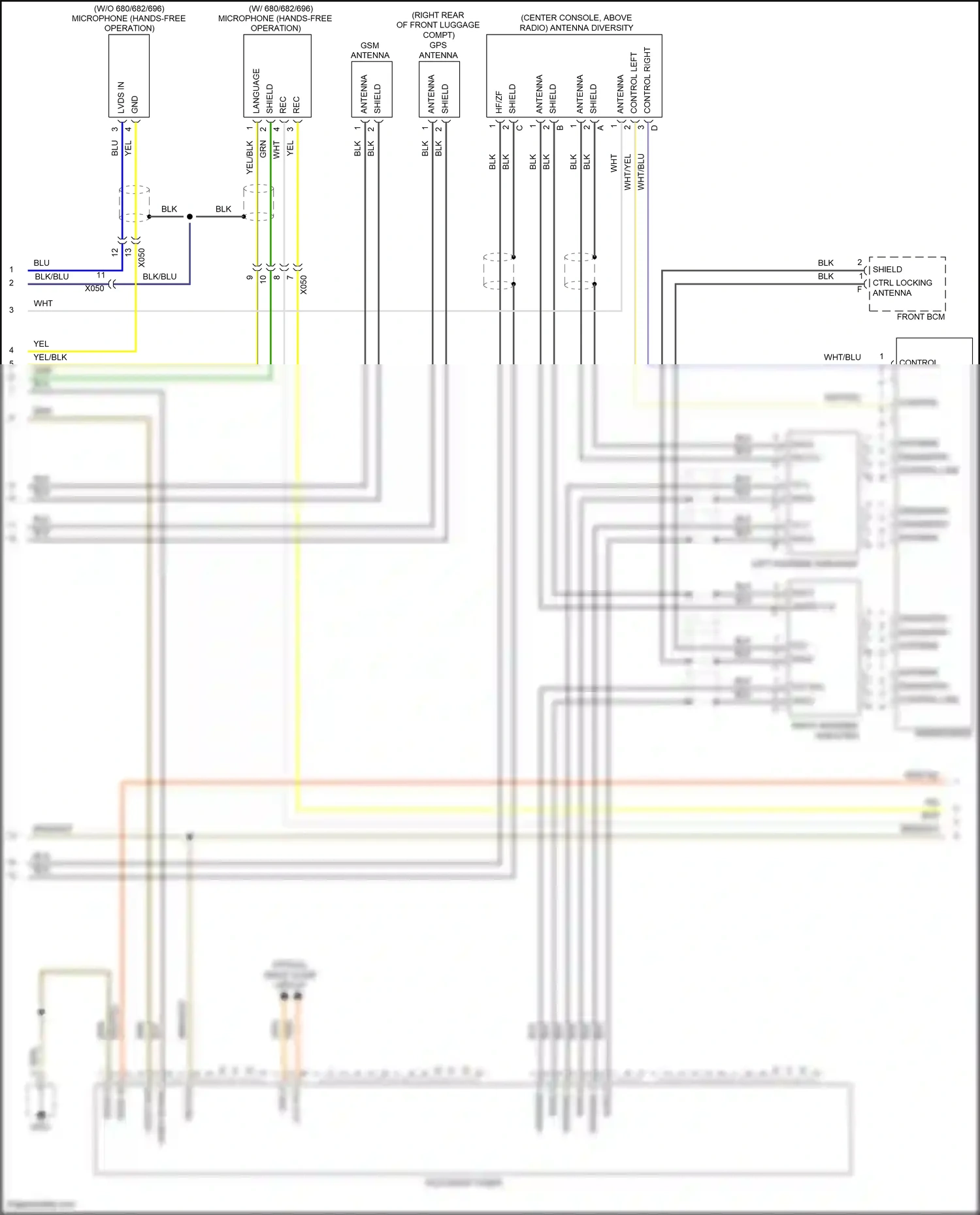 Porsche 911 Carrera 4S 991 (2011-2015) ctrl locking antenna wiring diagram  (1 of 2)