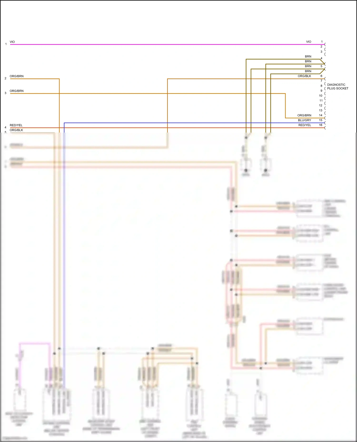 Porsche 911 Carrera 4S 991 (2011-2015) diagnostic plug socket wiring diagram  (1 of 7)