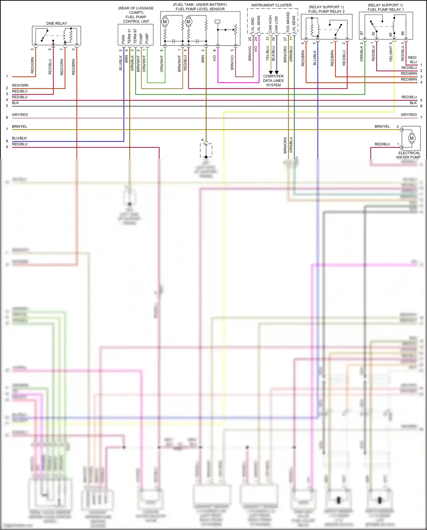 Porsche 911 Carrera 4S 991 (2011-2015) engine block) wiring diagram  (3 of 3)