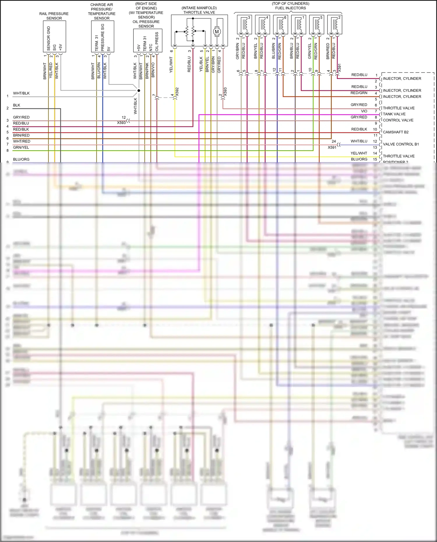Porsche 911 Carrera 4S 991 (2011-2015) engine compt) wiring diagram  (3 of 3)