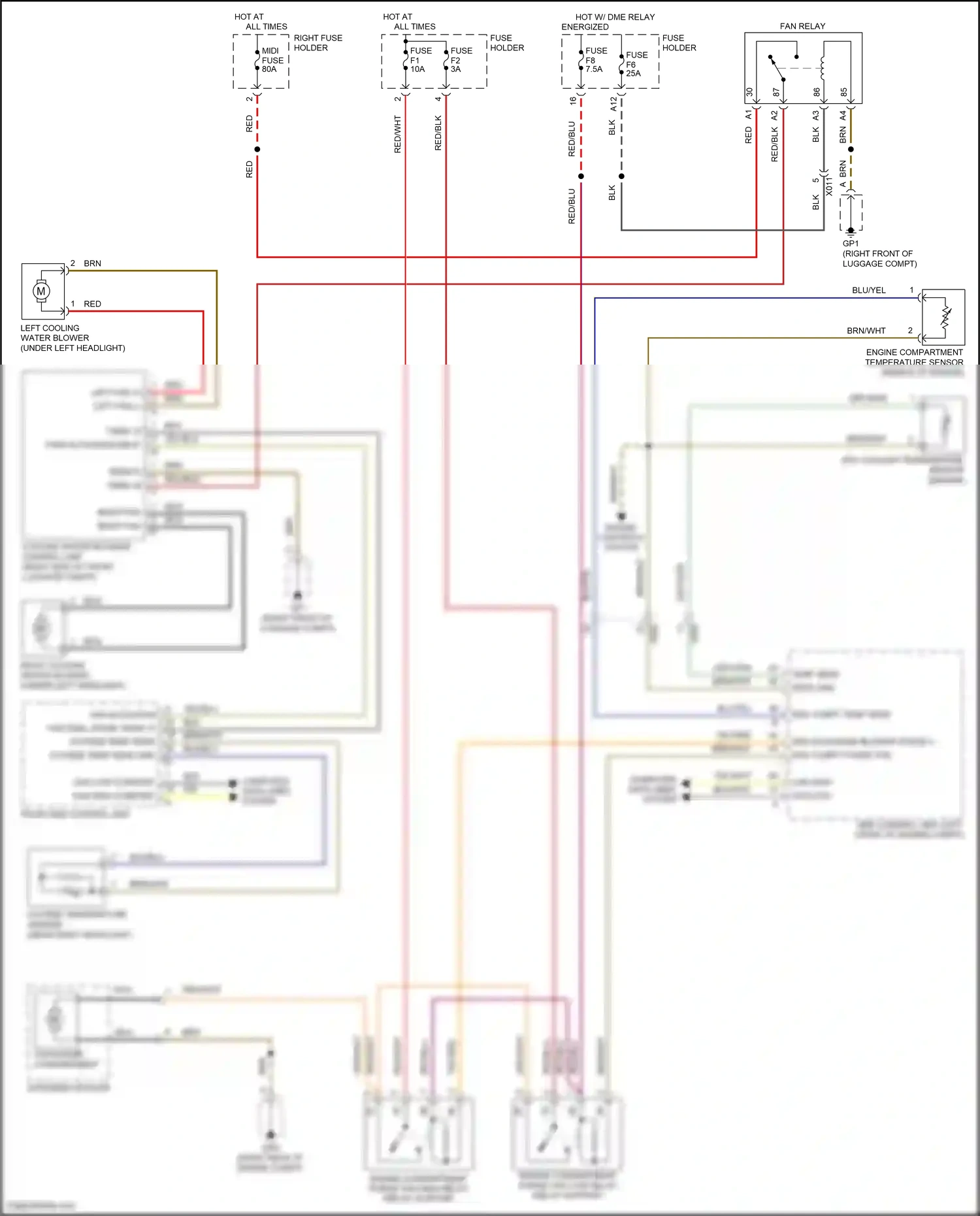 Porsche 911 Carrera 4S 991 (2011-2015) front end control unit wiring diagram  (2 of 10)