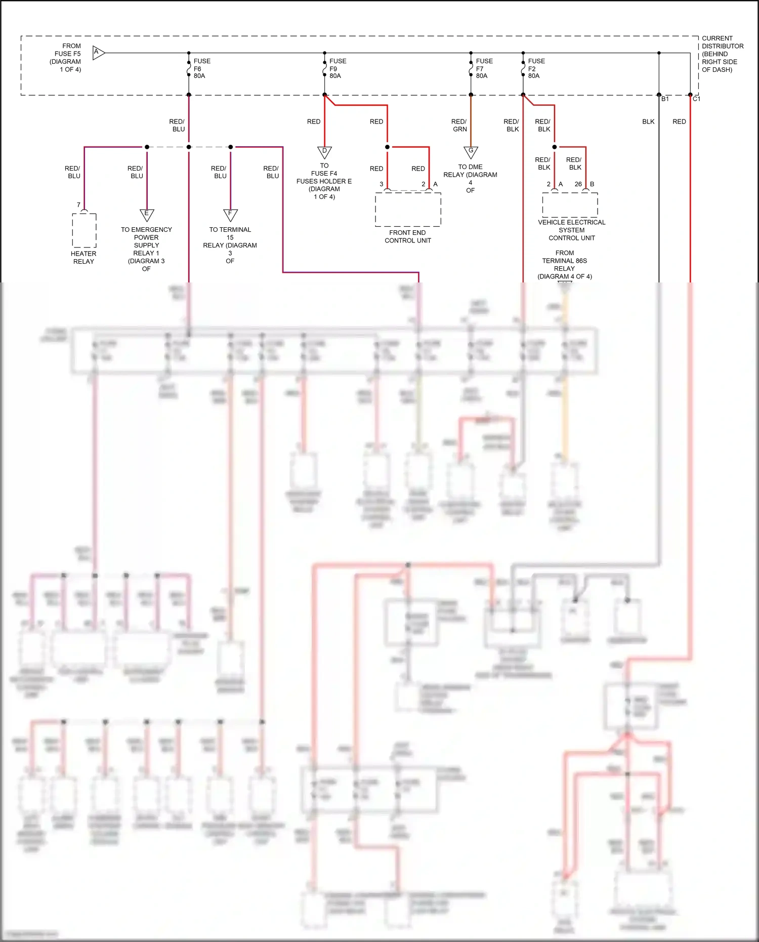 Porsche 911 Carrera 4S 991 (2011-2015) front end control unit wiring diagram  (8 of 10)