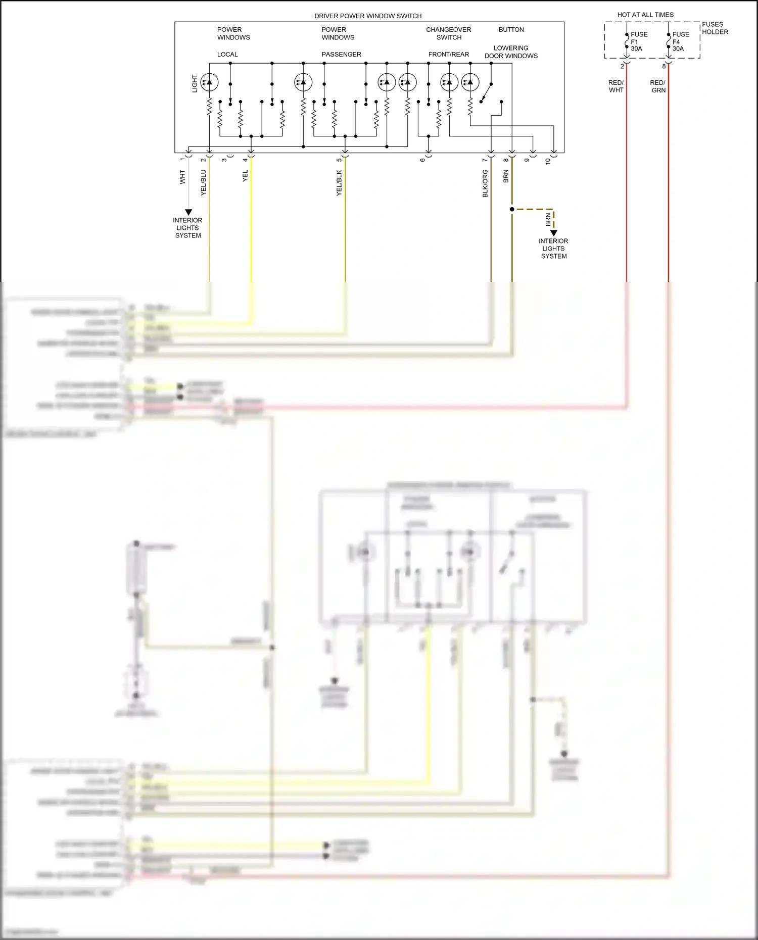 Porsche 911 Carrera 4S 991 (2011-2015) inside dr handle micro sw wiring diagram  (1 of 1)