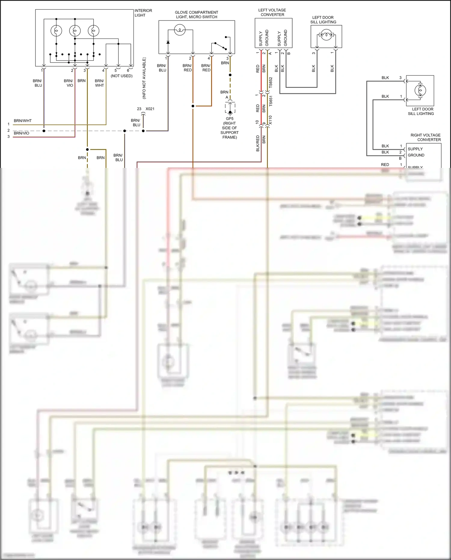 Porsche 911 Carrera 4S 991 (2011-2015) interior light) wiring diagram  (1 of 1)