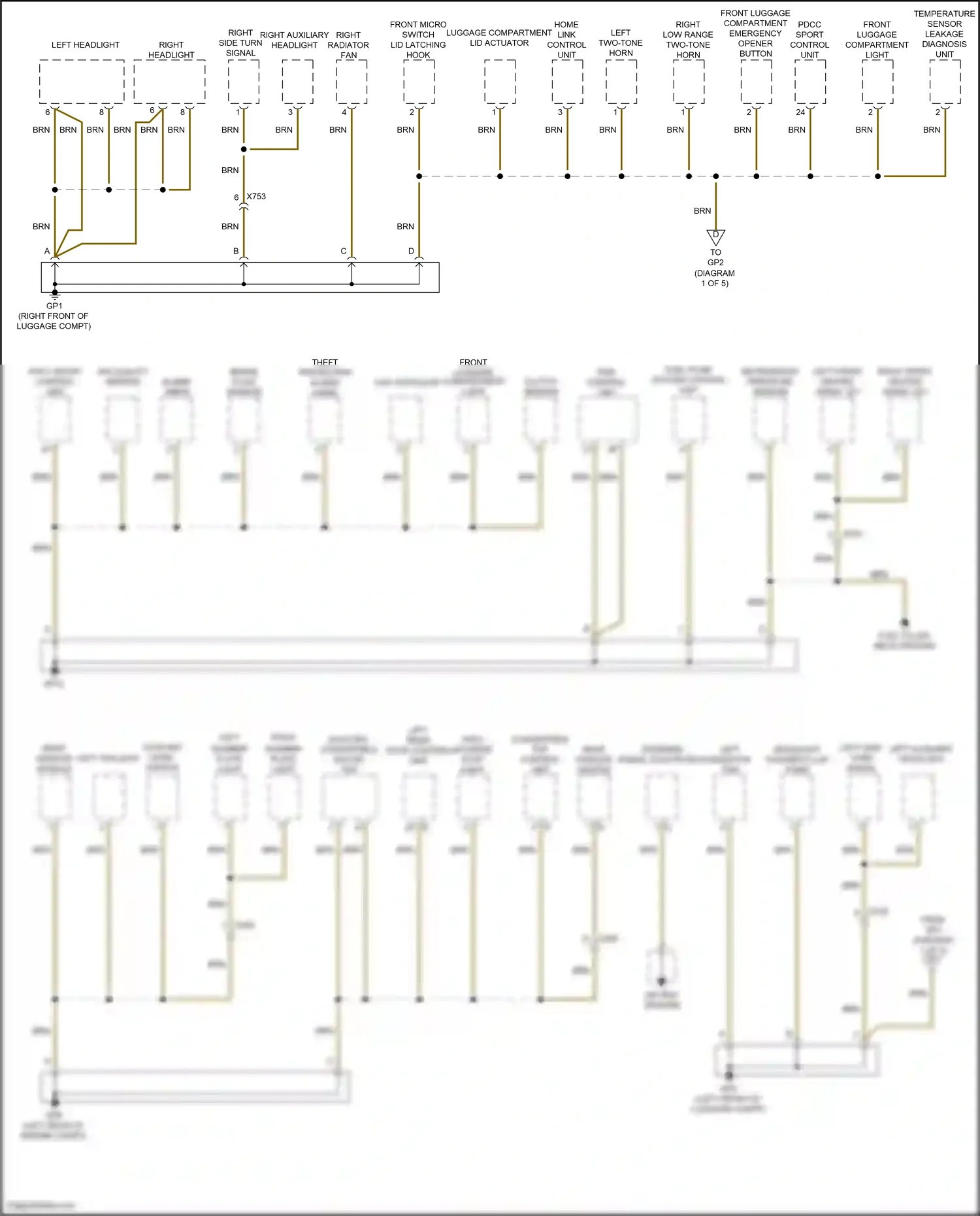 Porsche 911 Carrera 4S 991 (2011-2015) left headlight wiring diagram  (3 of 4)