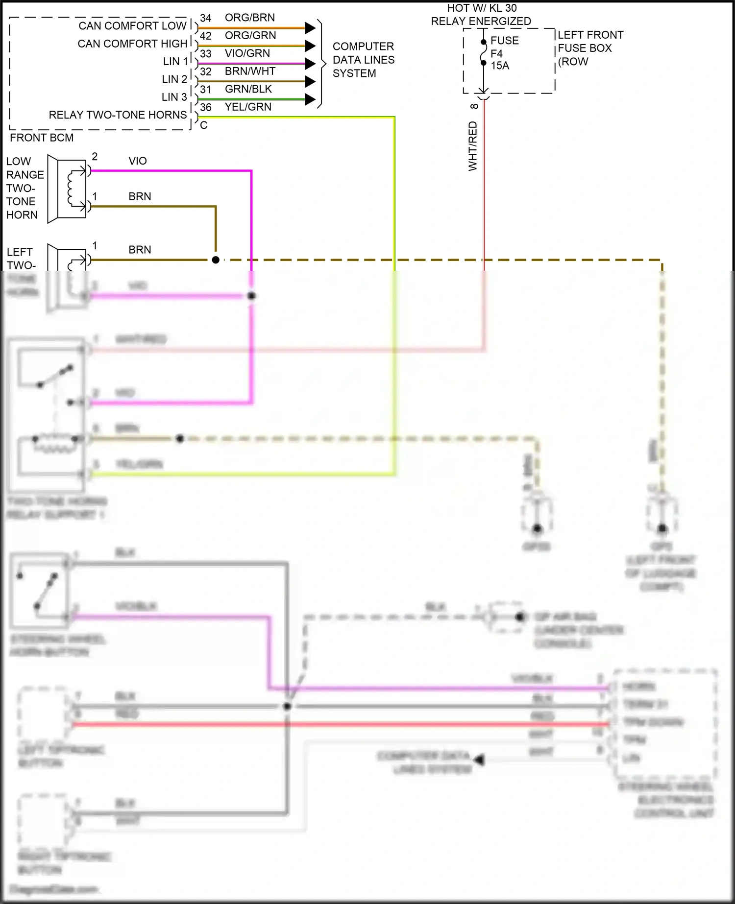 Porsche 911 Carrera 4S 991 (2011-2015) left tiptronic button wiring diagram  (3 of 4)