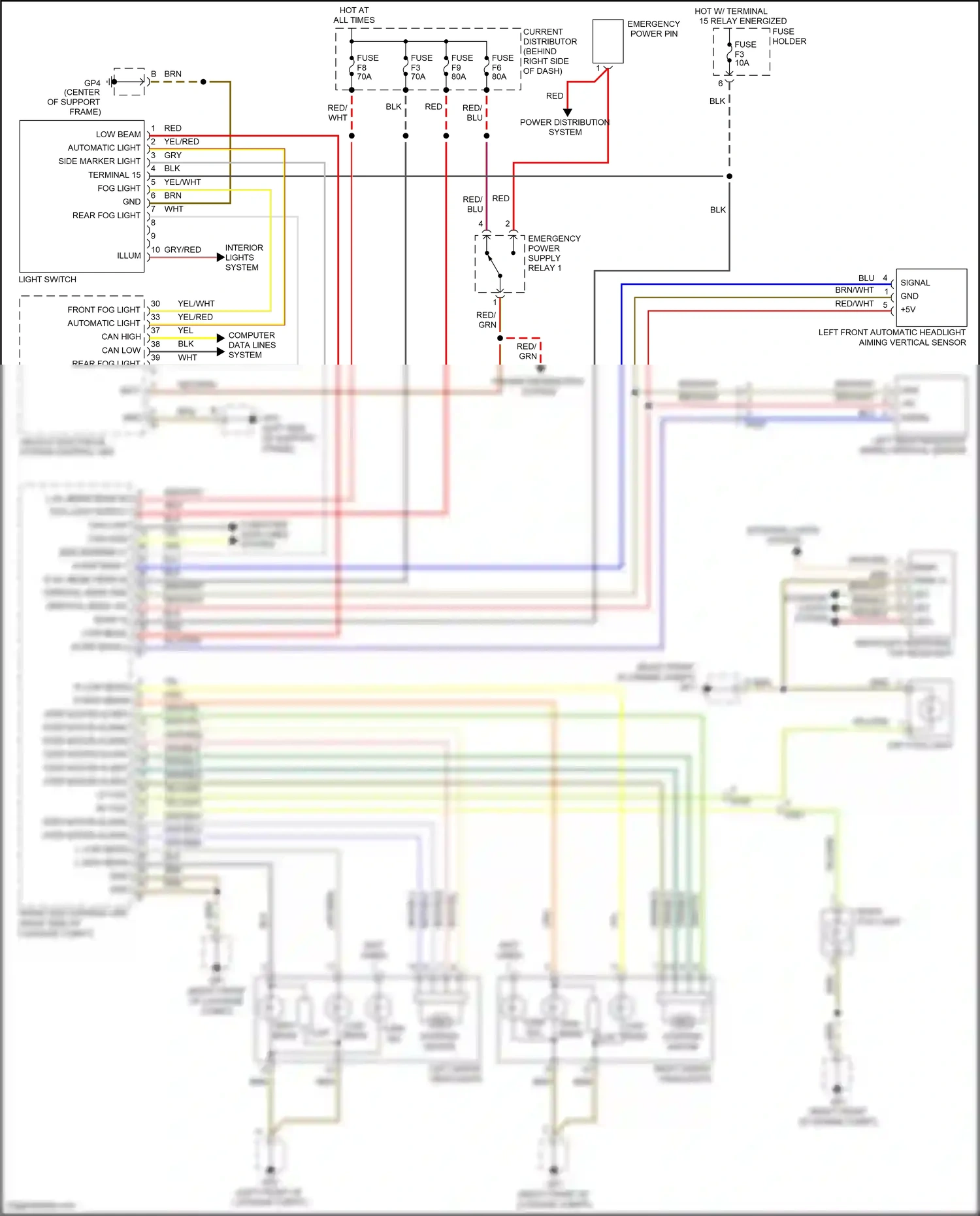 Porsche 911 Carrera 4S 991 (2011-2015) light switch wiring diagram  (4 of 6)
