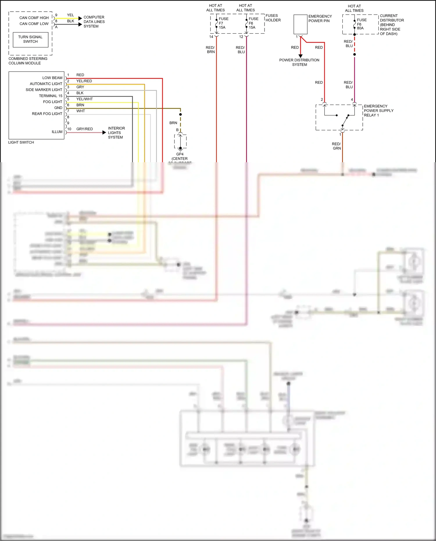 Porsche 911 Carrera 4S 991 (2011-2015) light switch wiring diagram  (1 of 6)