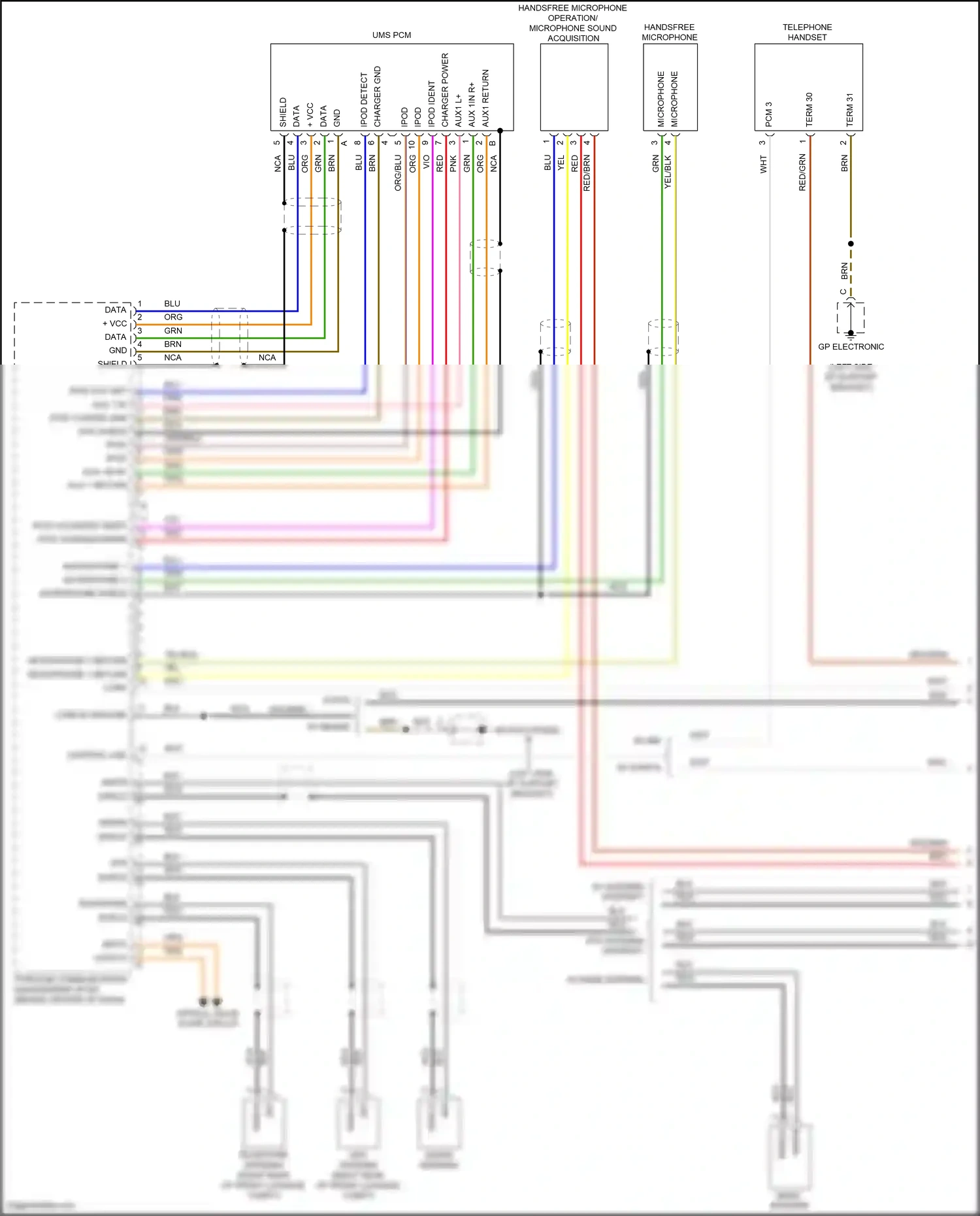 Porsche 911 Carrera 4S 991 (2011-2015) microphone shield wiring diagram  (3 of 4)