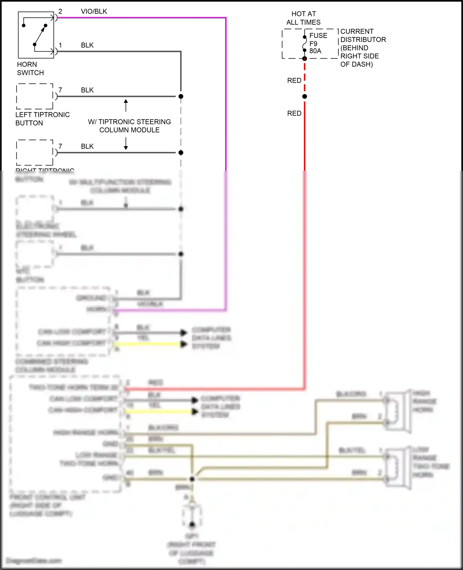 Porsche 911 Carrera 4S 991 (2011-2015) ntc button wiring diagram  (1 of 1)