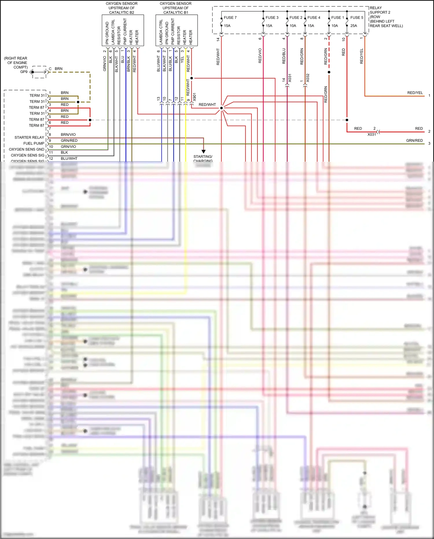 Porsche 911 Carrera 4S 991 (2011-2015) oxygen sensor wiring diagram  (1 of 2)