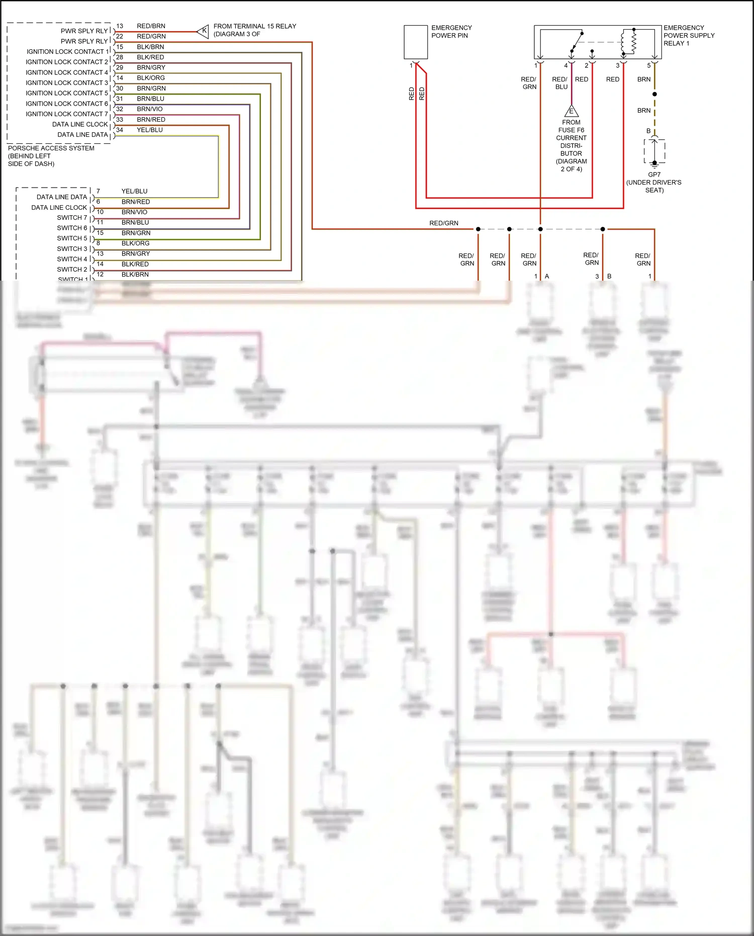 Porsche 911 Carrera 4S 991 (2011-2015) pas control unit wiring diagram  (3 of 3)