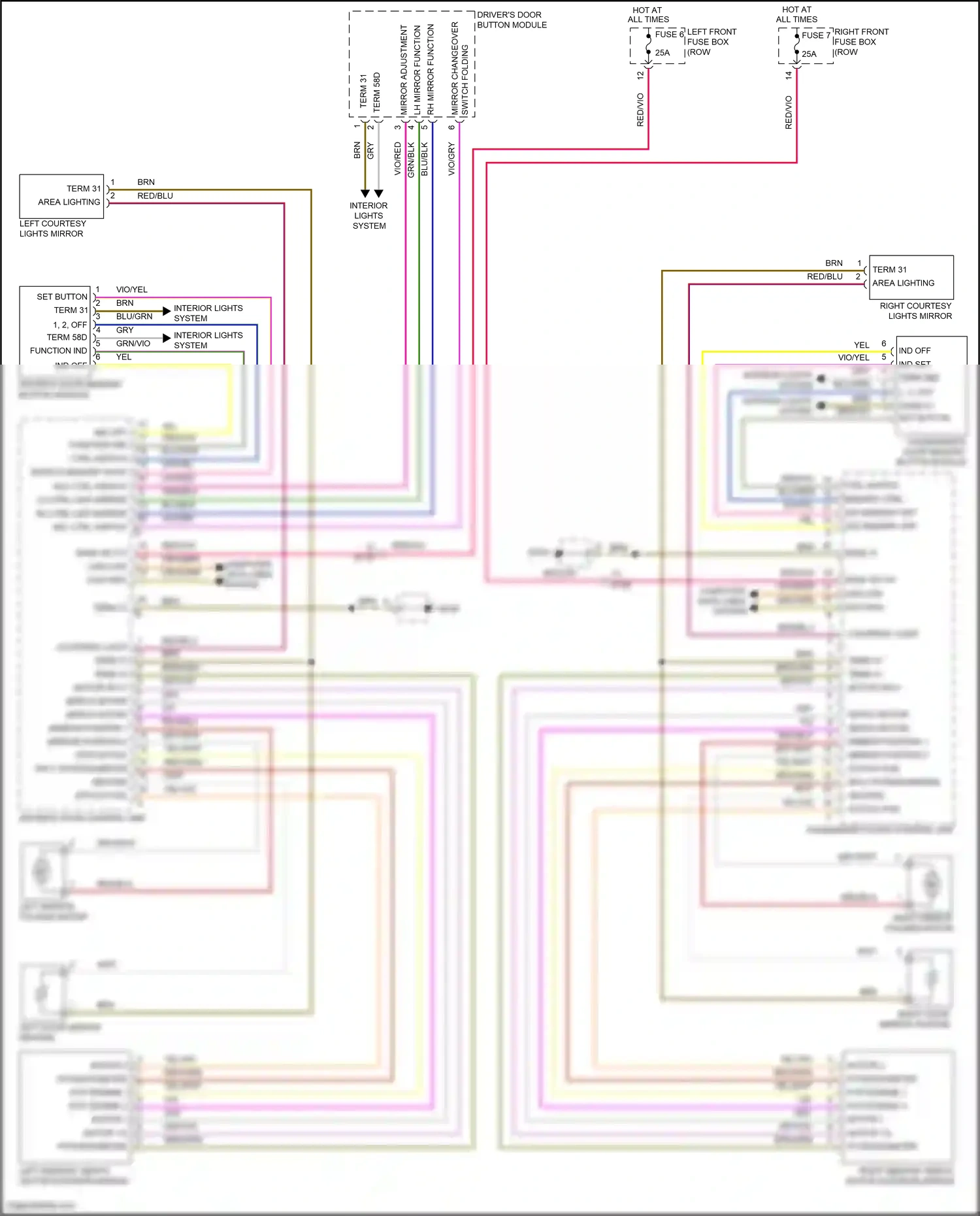 Porsche 911 Carrera 4S 991 (2011-2015) passenger's door memory button module wiring diagram  (1 of 1)
