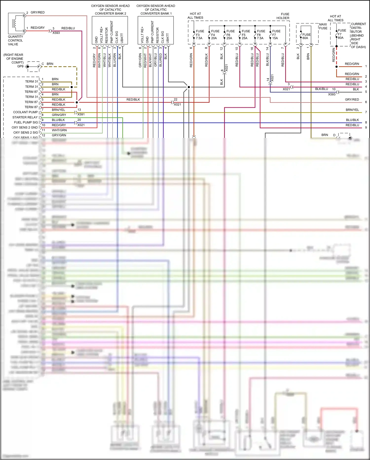 Porsche 911 Carrera 4S 991 (2011-2015) quantity control valve wiring diagram  (2 of 2)