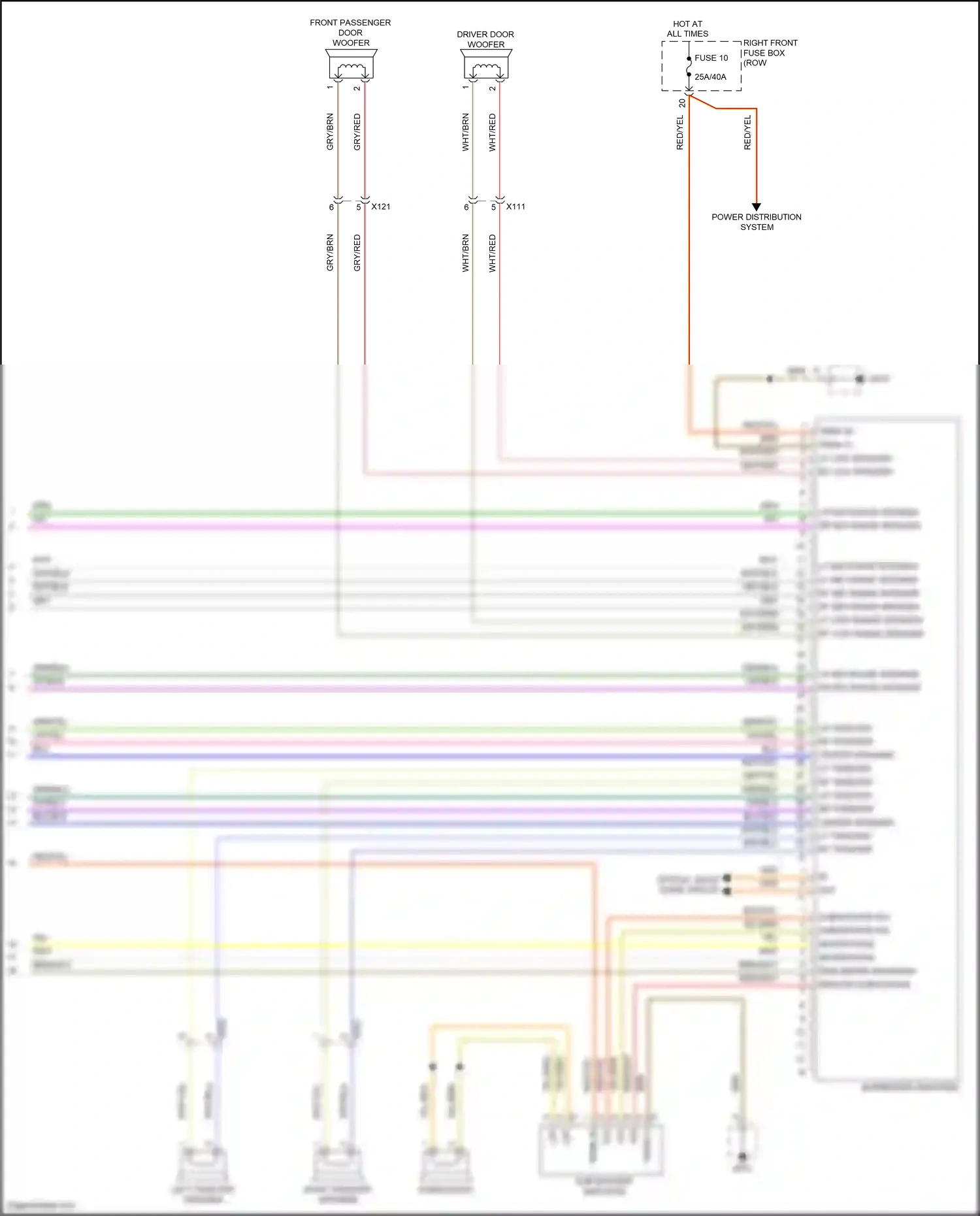 Porsche 911 Carrera 4S 991 (2011-2015) rf mid range speaker + wiring diagram  (1 of 2)