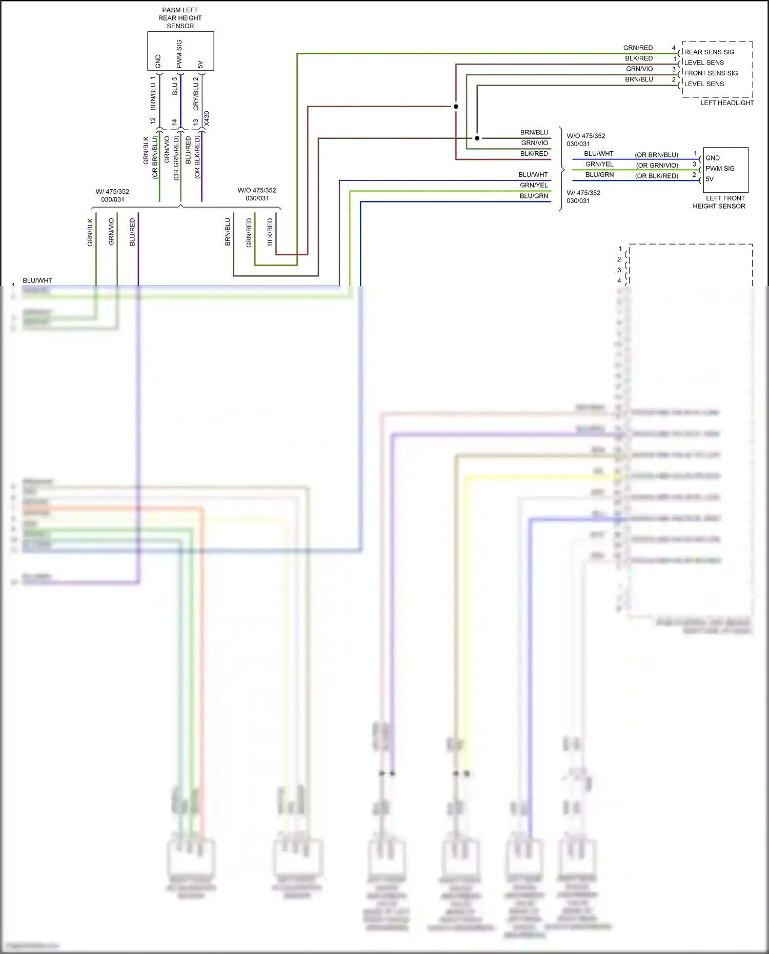 Porsche 911 Carrera 4S 991 (2011-2015) right front acceleration sensor wiring diagram  (1 of 1)