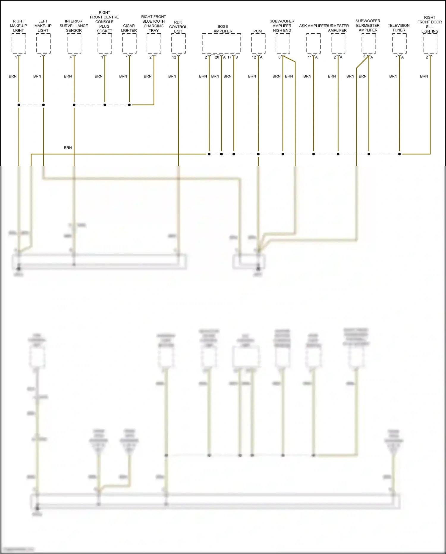 Porsche 911 Carrera 4S 991 (2011-2015) right front centre console plug socket wiring diagram  (1 of 1)