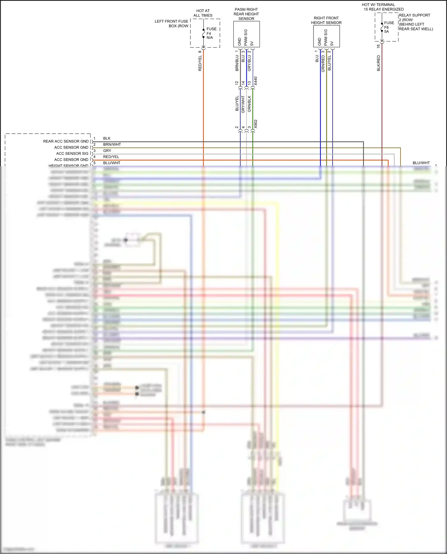 Porsche 911 Carrera 4S 991 (2011-2015) right front height sensor wiring diagram  (1 of 2)