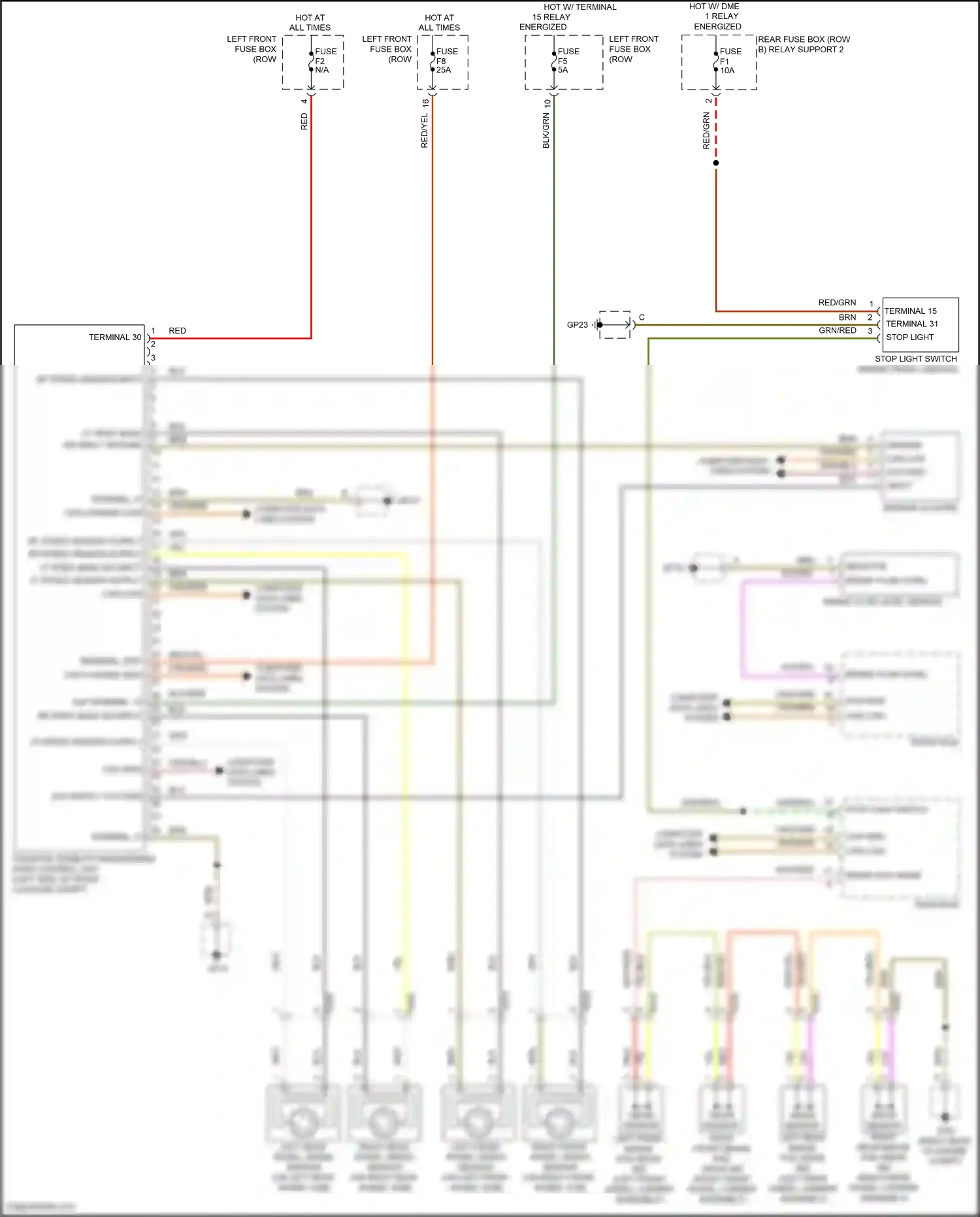 Porsche 911 Carrera 4S 991 (2011-2015) sensor cluster wiring diagram  (1 of 1)