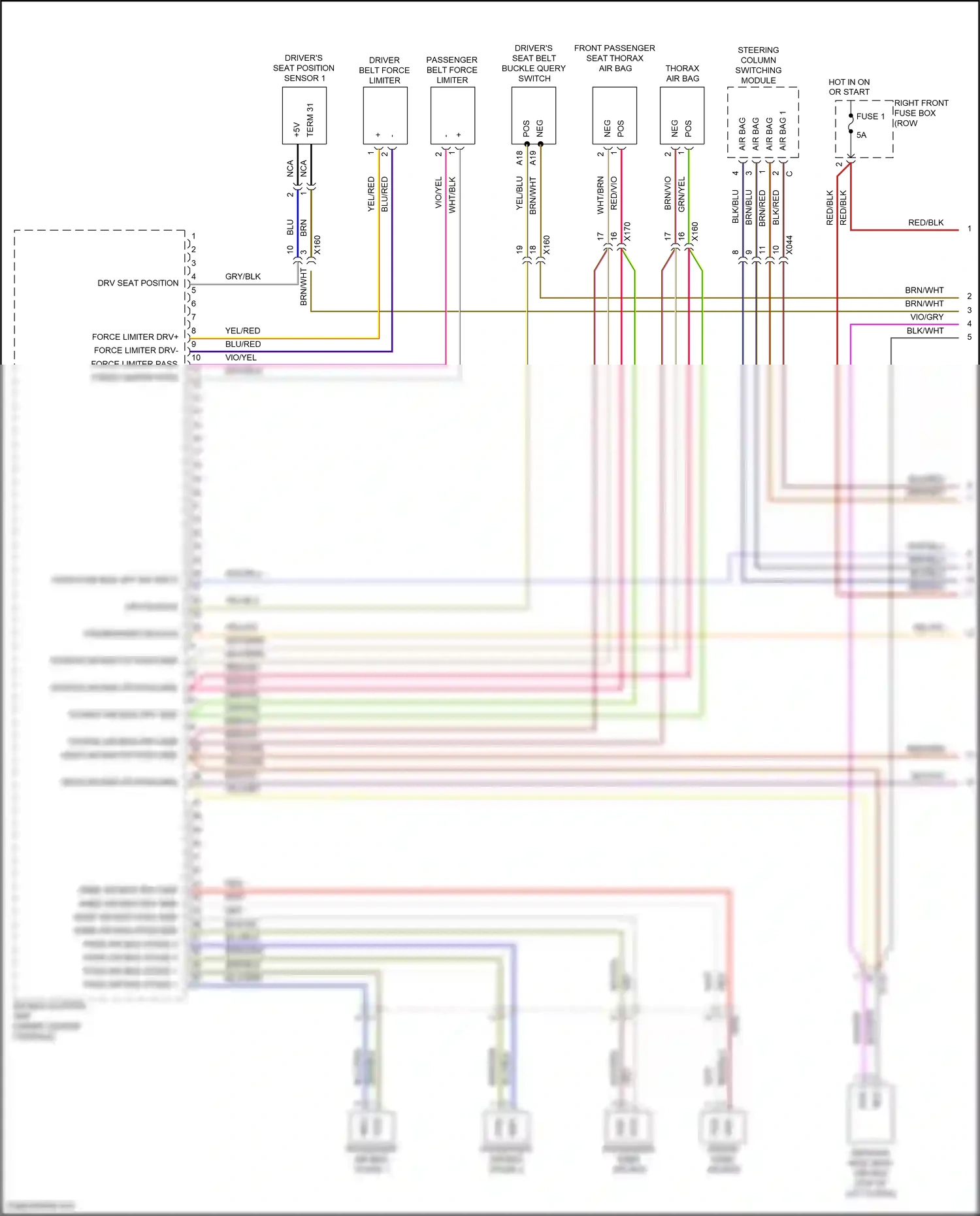 Porsche 911 Carrera 4S 991 (2011-2015) steering column switching module wiring diagram  (4 of 4)