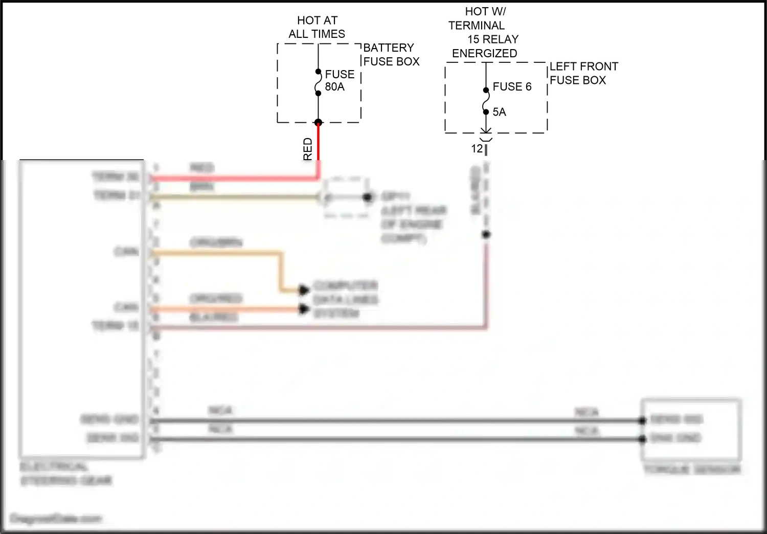 Porsche 911 Carrera 4S 991 (2011-2015) torque sensor wiring diagram  (1 of 1)