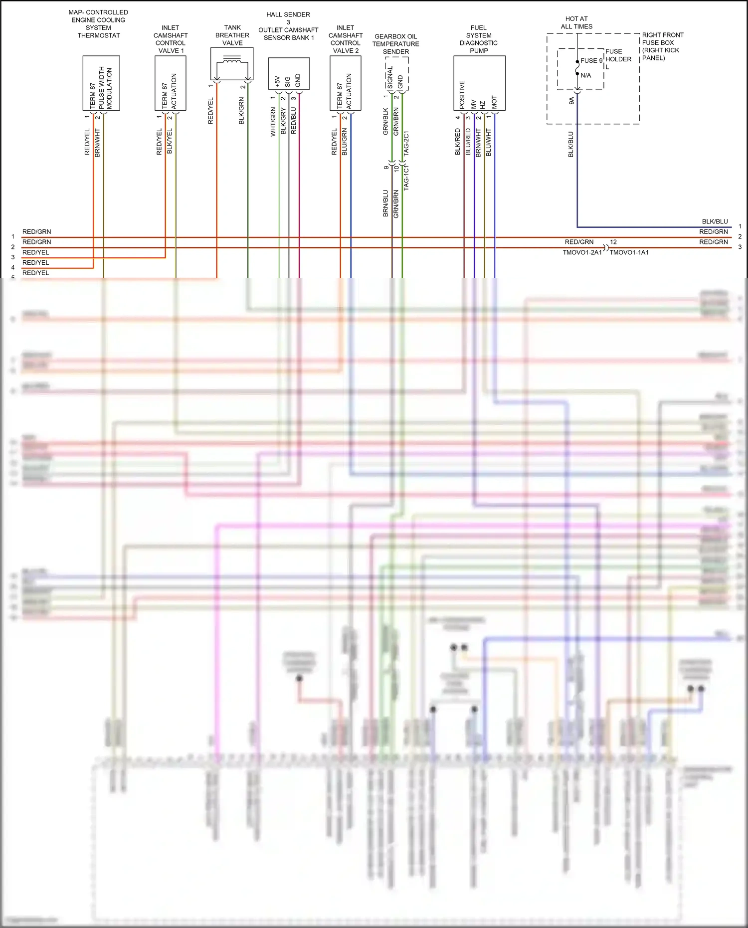 Porsche 911 Carrera 4S 992 (2018-2024) diff-press sens wiring diagram  (1 of 2)