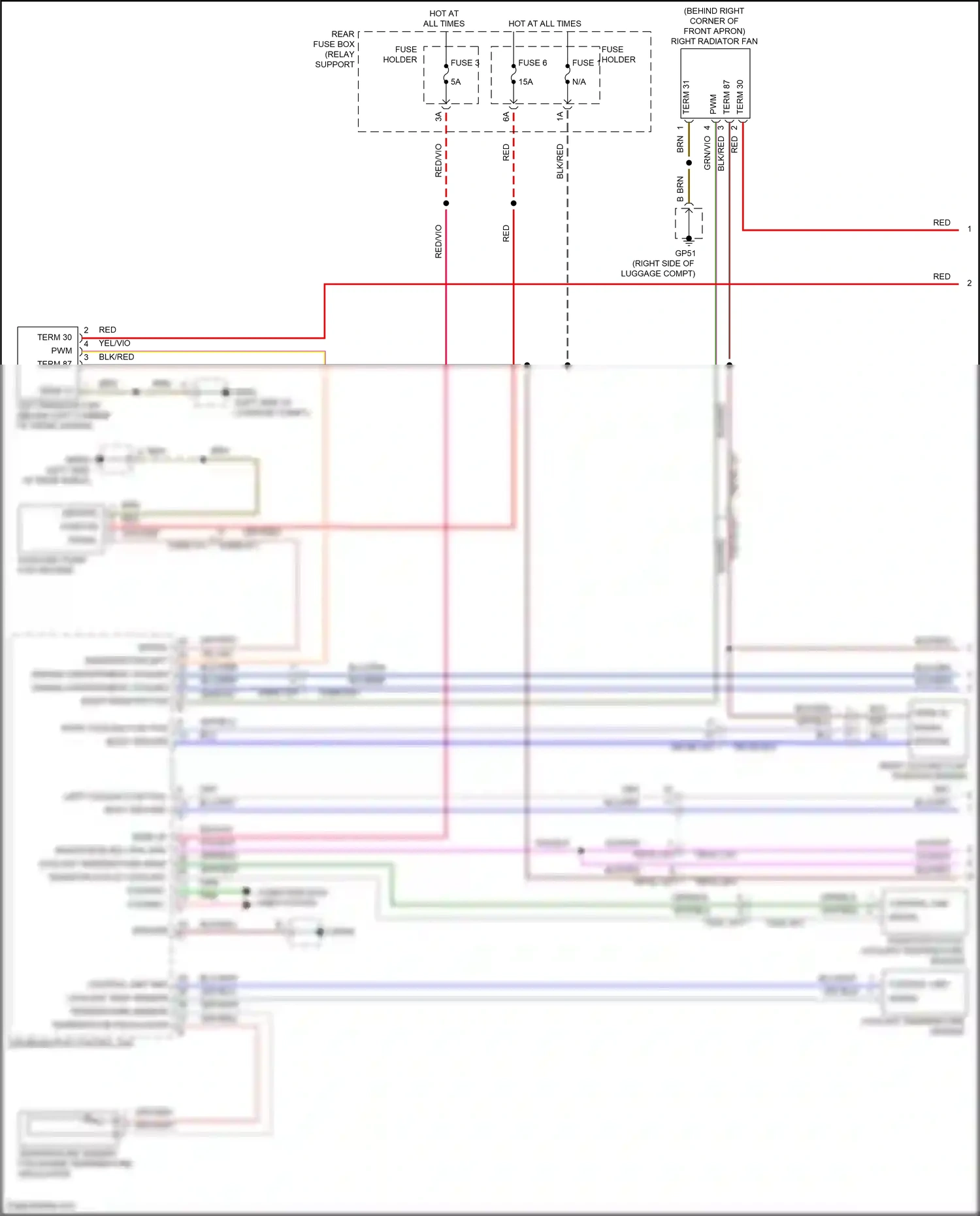 Porsche 911 Carrera 4S 992 (2018-2024) engine compartment cooling wiring diagram  (1 of 2)