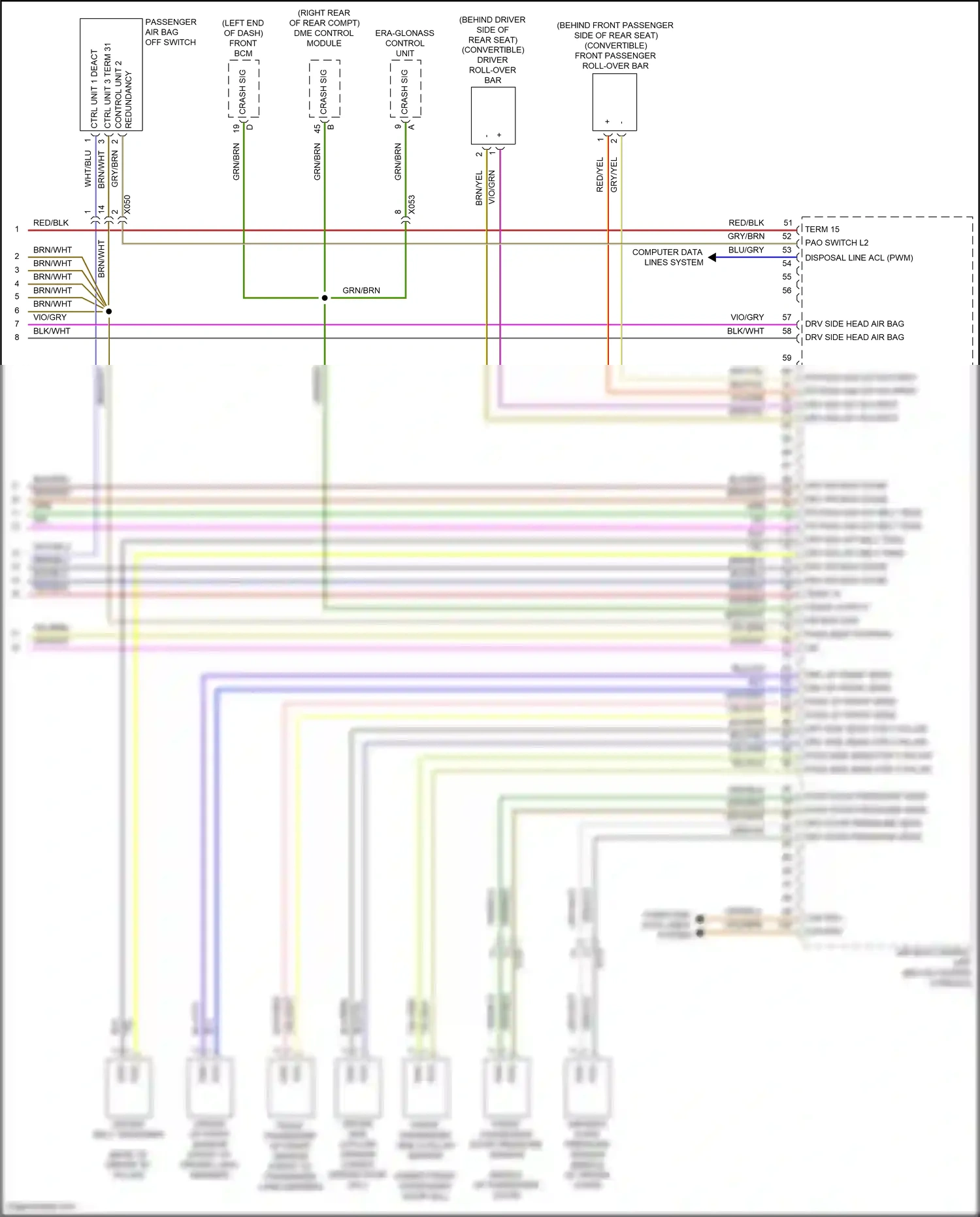 Wiring diagram dme control module for Porsche 911 Carrera GTS 991 facelift (2015-2019) (2 of 2)